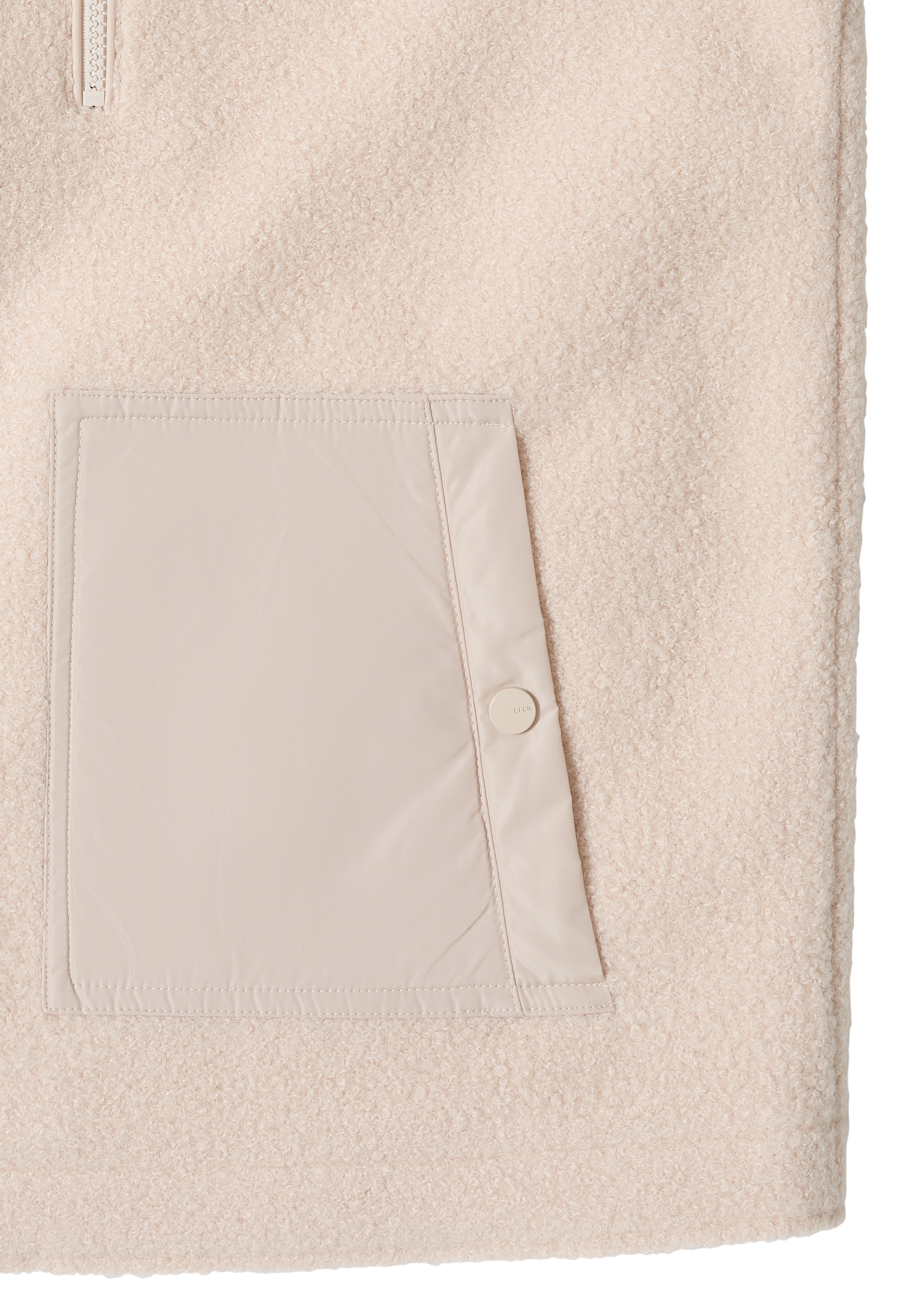 Cecil Fellimitatjacke ohne Kapuze mit Stehkragen