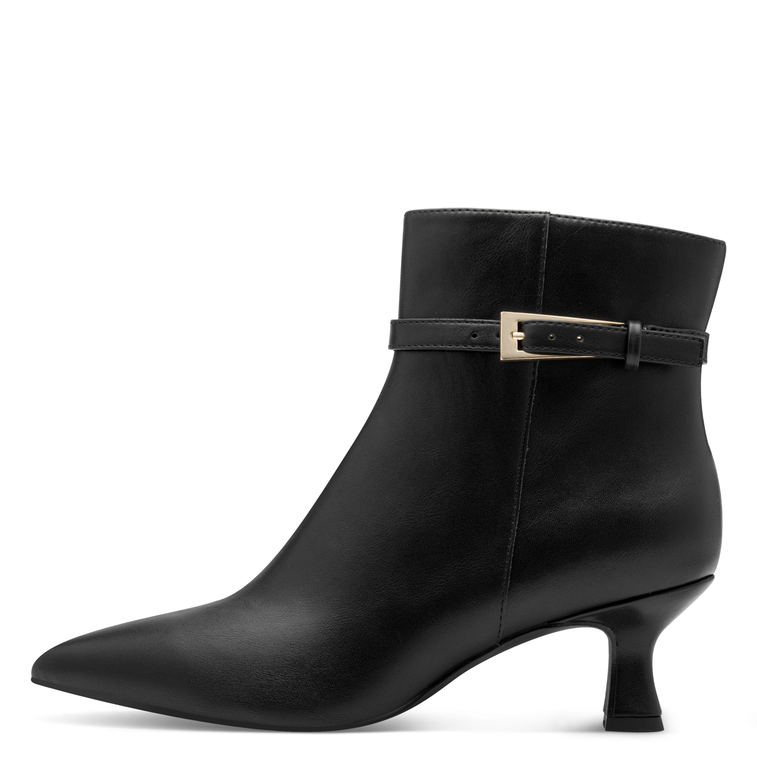 MARCO TOZZI Stiefelette, Abendschuh, Partyschuh mit goldfarbener Zierschnalle