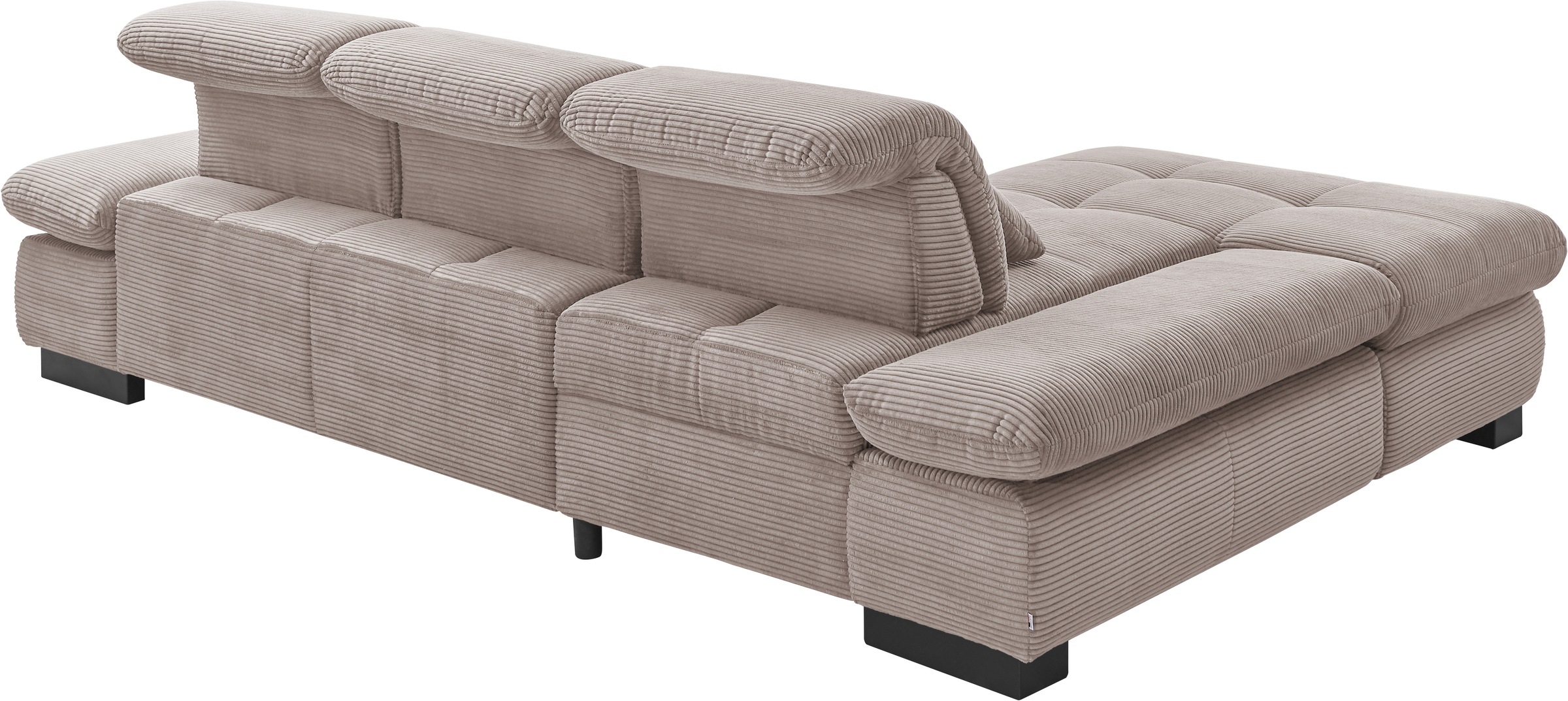 set one by Musterring Ecksofa »SO4100 V«, mit verstellbaren Kopfteilen, wahlweise mit Funktionen, Cord-Bezug