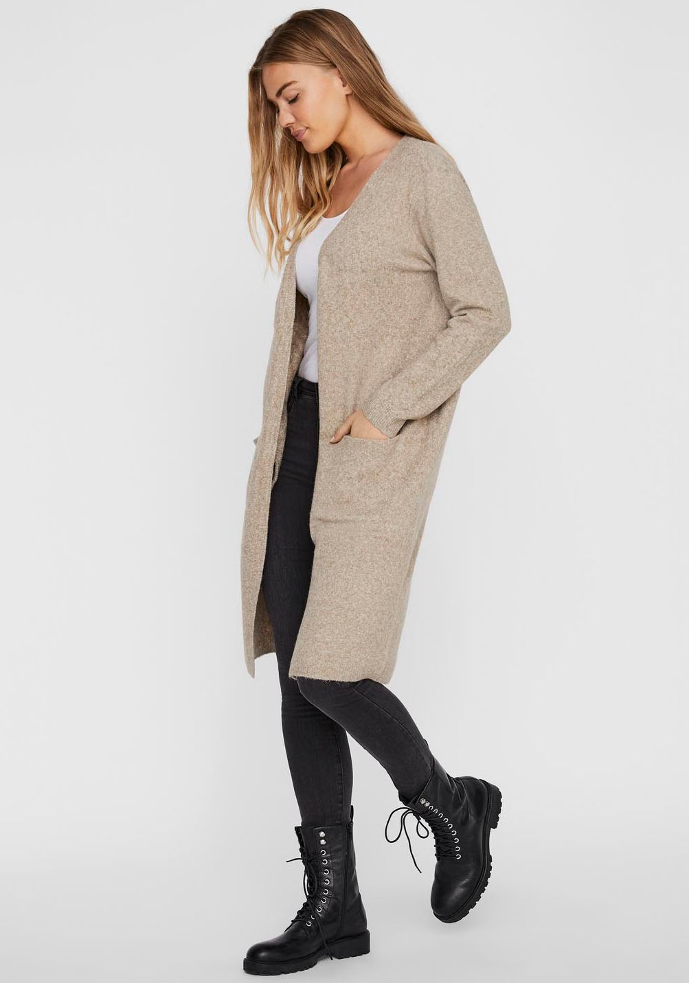 Vero Moda Strickjacke »VMDOFFY LS LONG OPEN CARDIGAN GA NOOS«