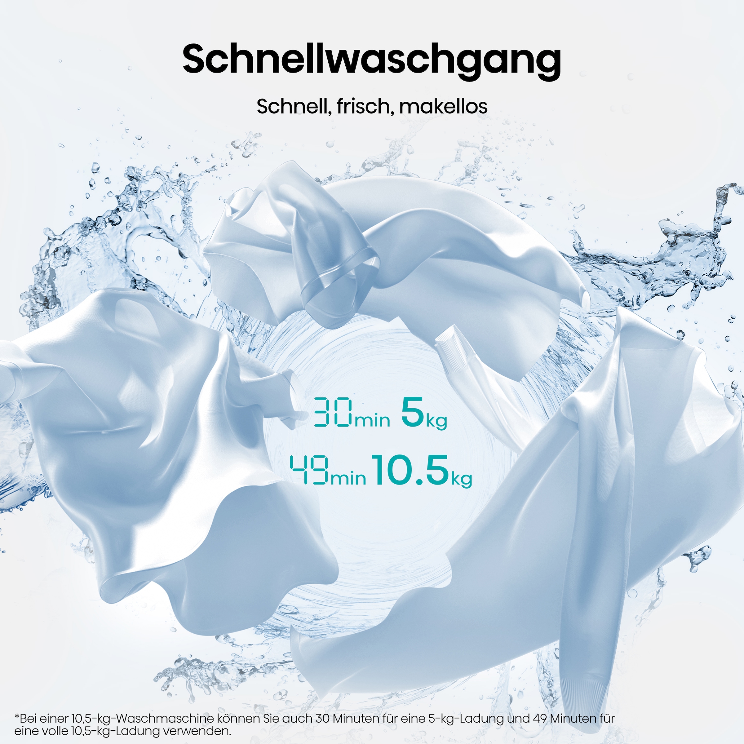 Hisense Waschmaschine 5i »WF5I1045BWQ« 10,5 kg 1400 U/min digitales Farbdisplay, AutoDose, Energie 40% besser als A