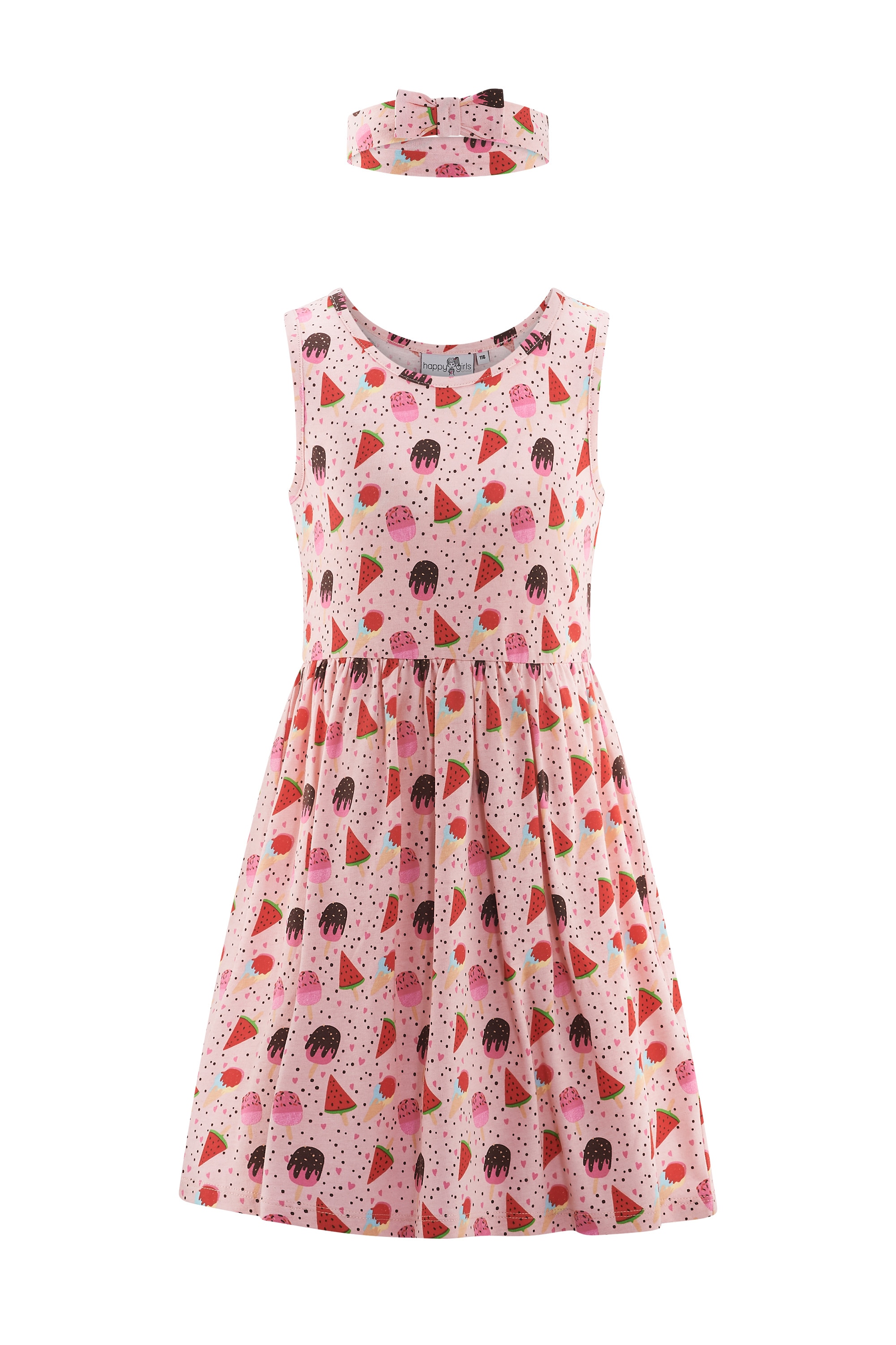 happy girls Jerseykleid Set, 2 tlg. tlg. mit süßem Haarband mit Schleifendetail