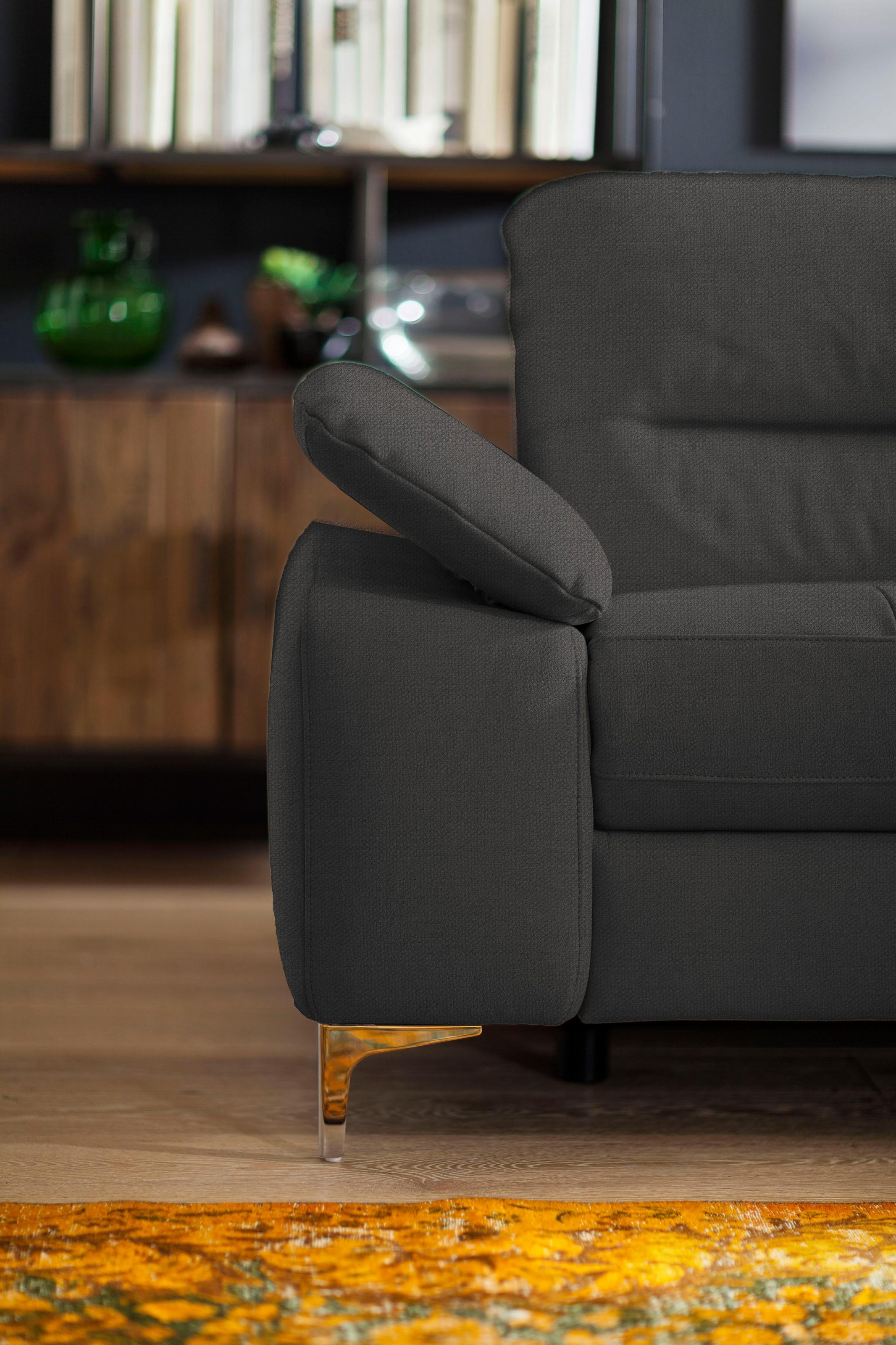 Places of Style Ecksofa »Basel L-Form«, mit vollmotorischer Relaxfunktion und motorischer Recamiere