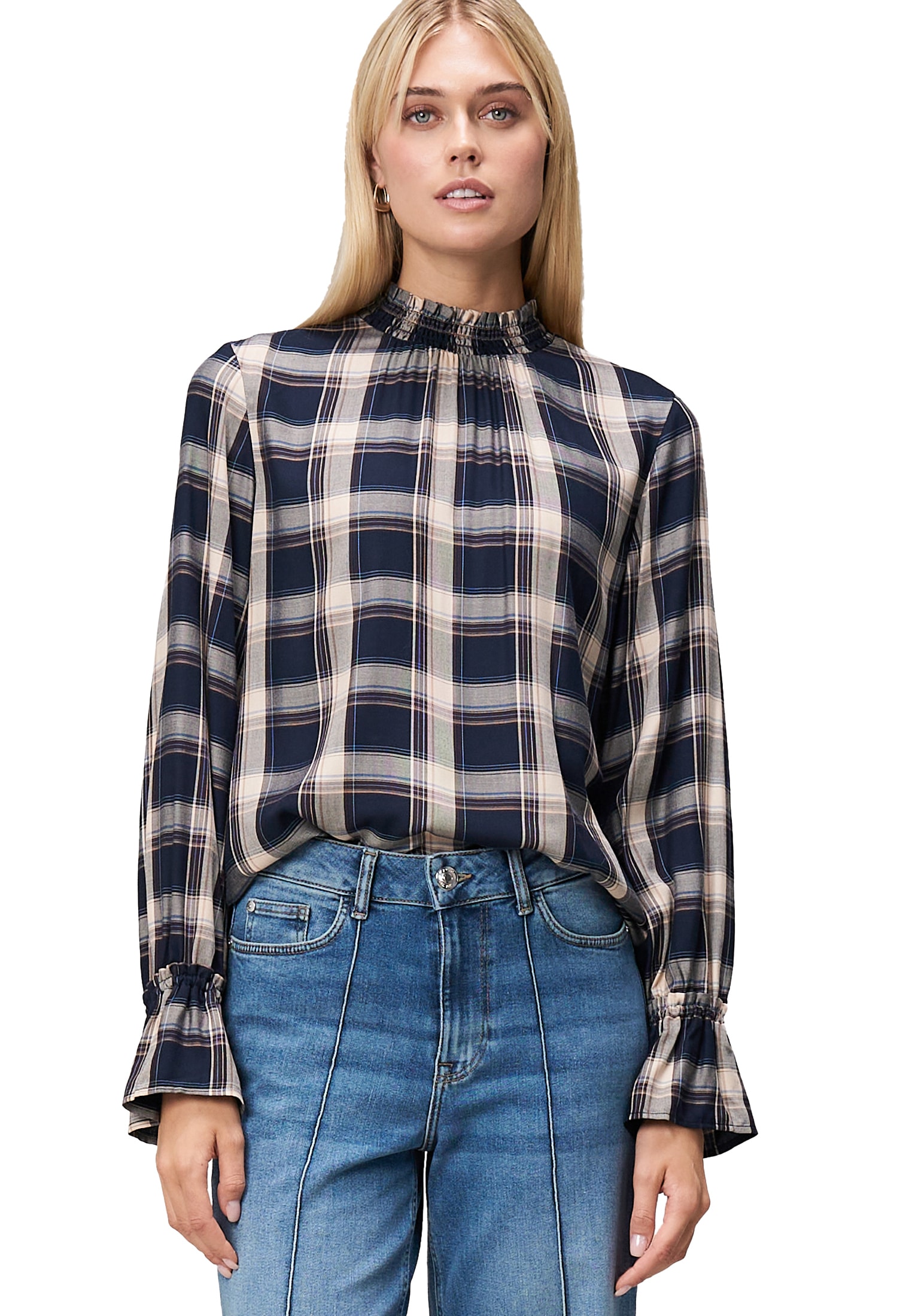 Zero Klassische Bluse "zero Damen Bluse mit Rüschen" günstig online kaufen