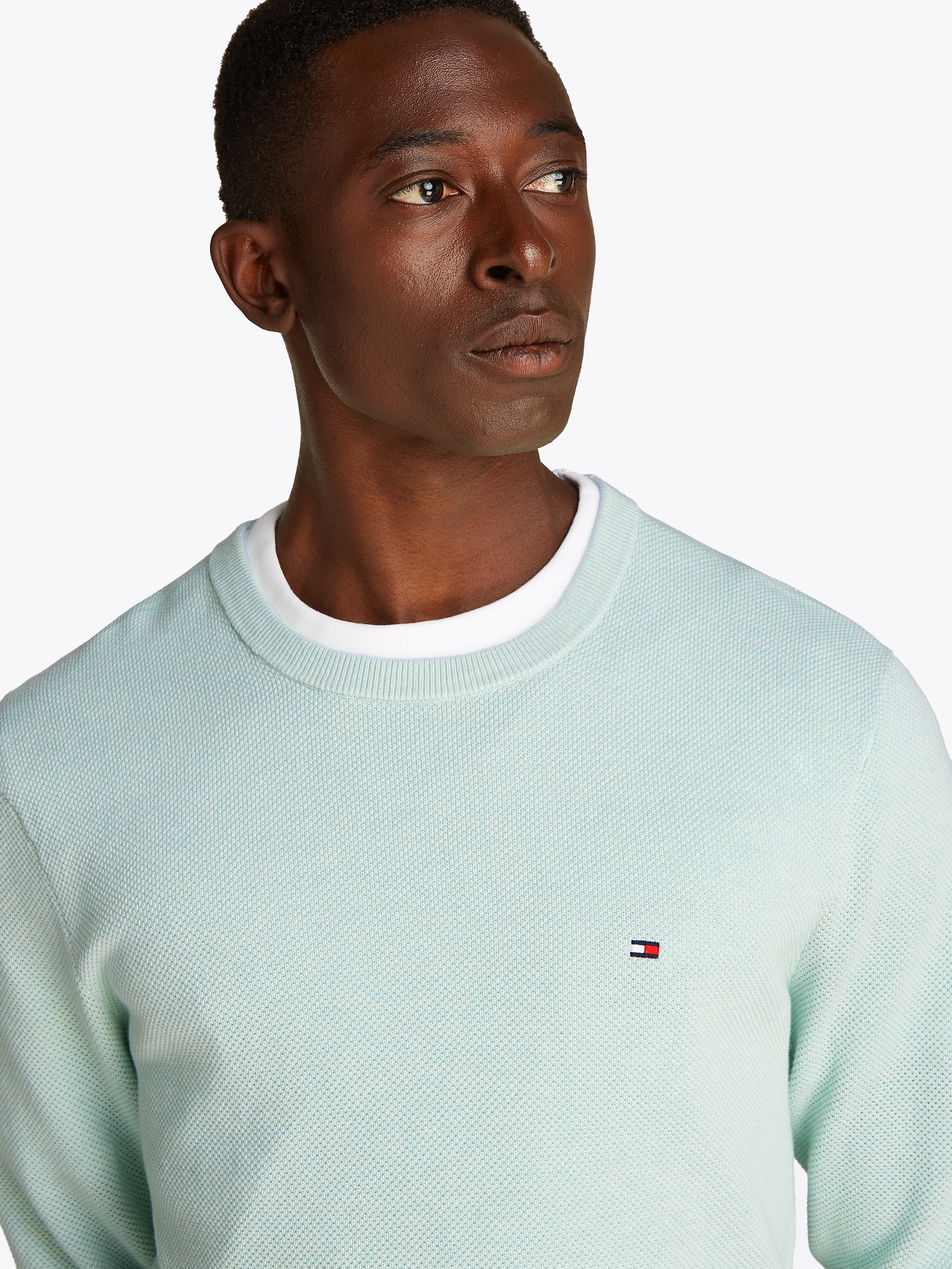 Tommy Hilfiger Rundhalspullover »ESSENTIAL STRUCTURE CREW NECK«, mit feiner Struktur