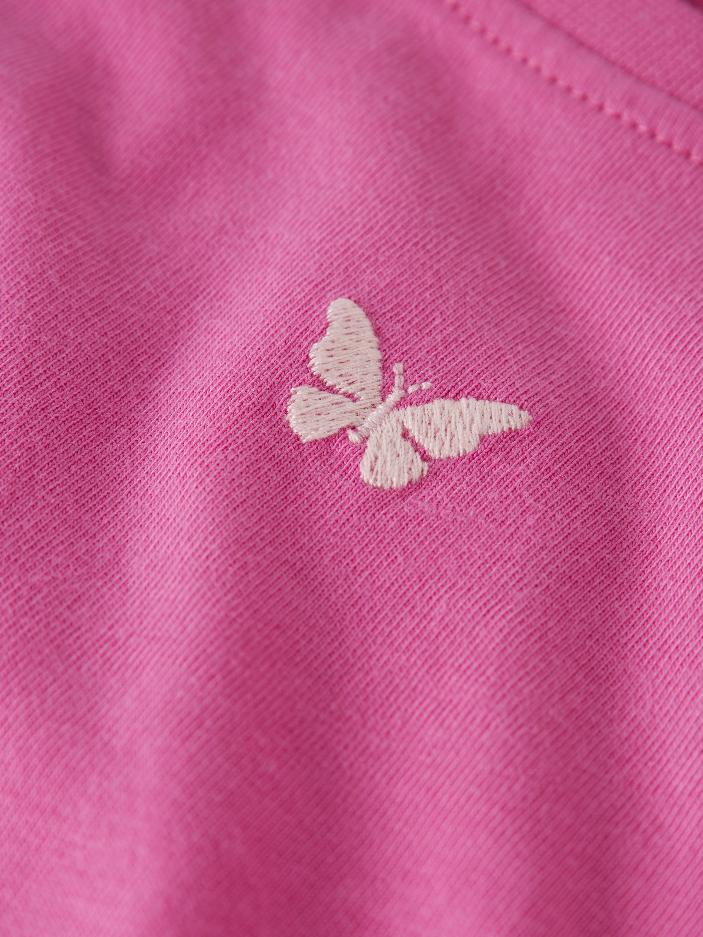 T-Shirt NAME IT "NMFVICTORIA SS NREG TOP", Mädchen, Gr. 110, strawberry moon detail:butterfly embroidery, Jersey, Obermaterial: 100% Baumwolle, unifarben, Basic normal, Rundhals, Shirts T-Shirt 3