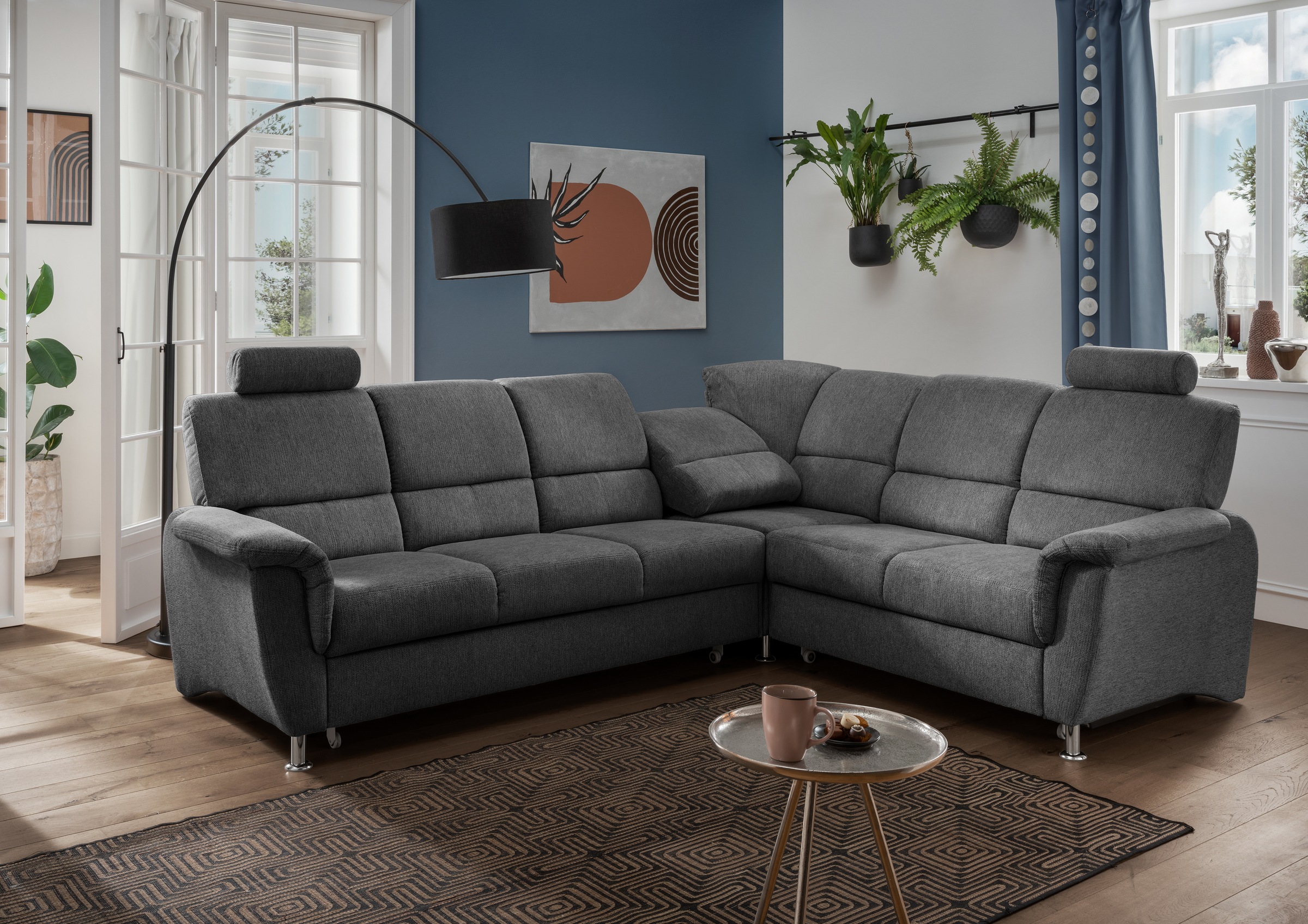 Home affaire Ecksofa "Pisa L-Form, mit Schlaffunktion, Stauraum, 2x höhenve günstig online kaufen