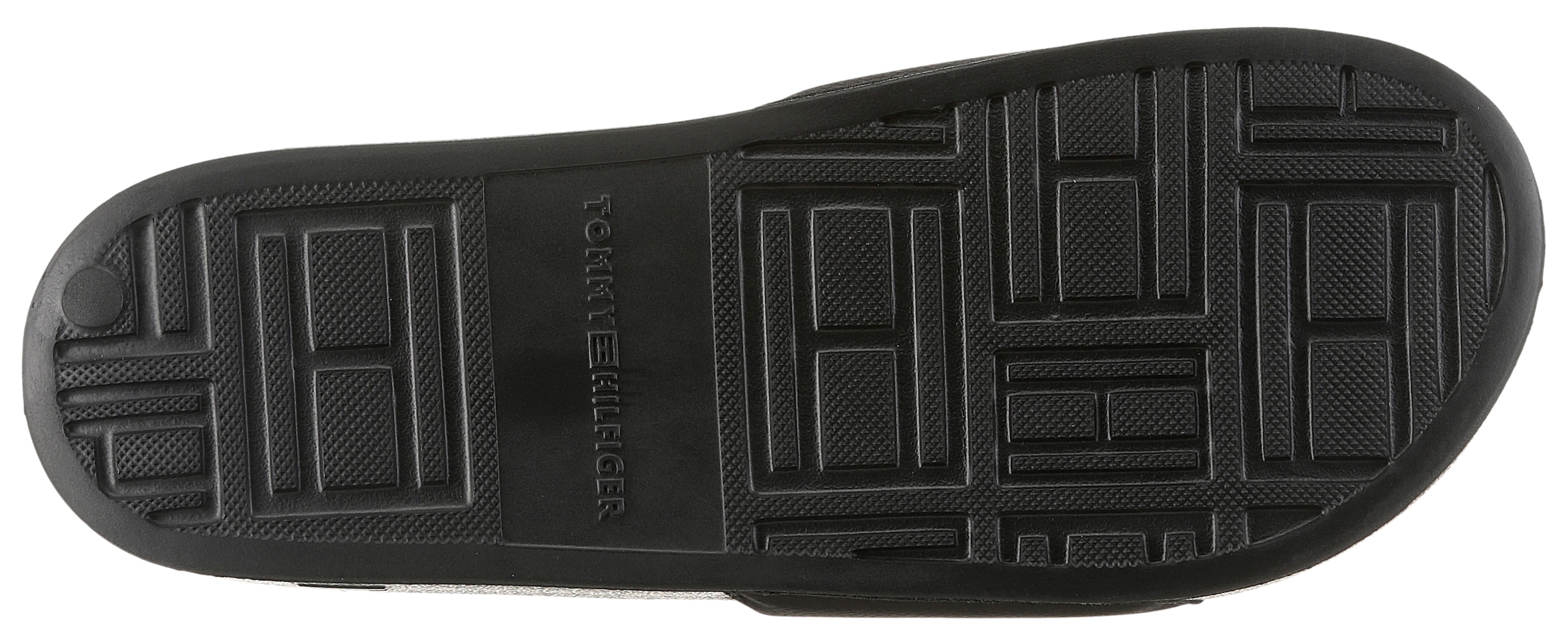 Tommy Hilfiger Pantolette »TUMBLE HILFIGER POOL SLIDE«, Poolslide, Schlupfschuh, Schlappen mit breiter Bandage