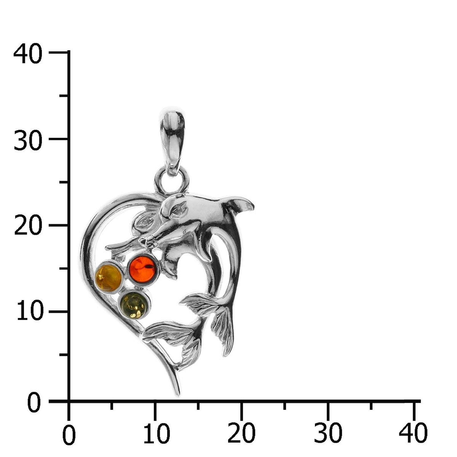 OSTSEE-SCHMUCK Kettenanhänger »- Delphinpaar - Silber 925/000 - Bernstein«