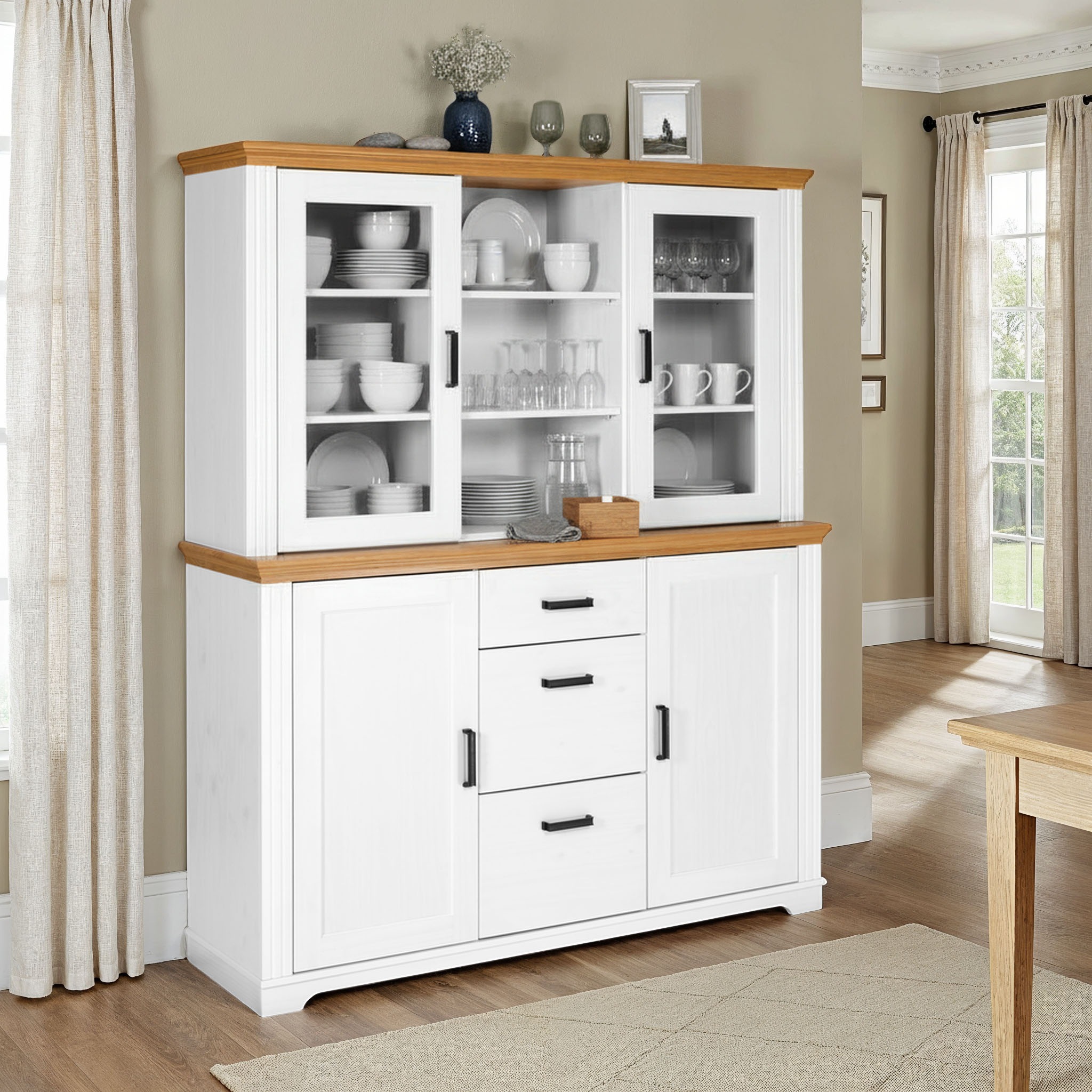 Inter Link Buffet "Buffet Maluno" 1 Stk. tlg. Kiefer Massiv, soft-close, St günstig online kaufen