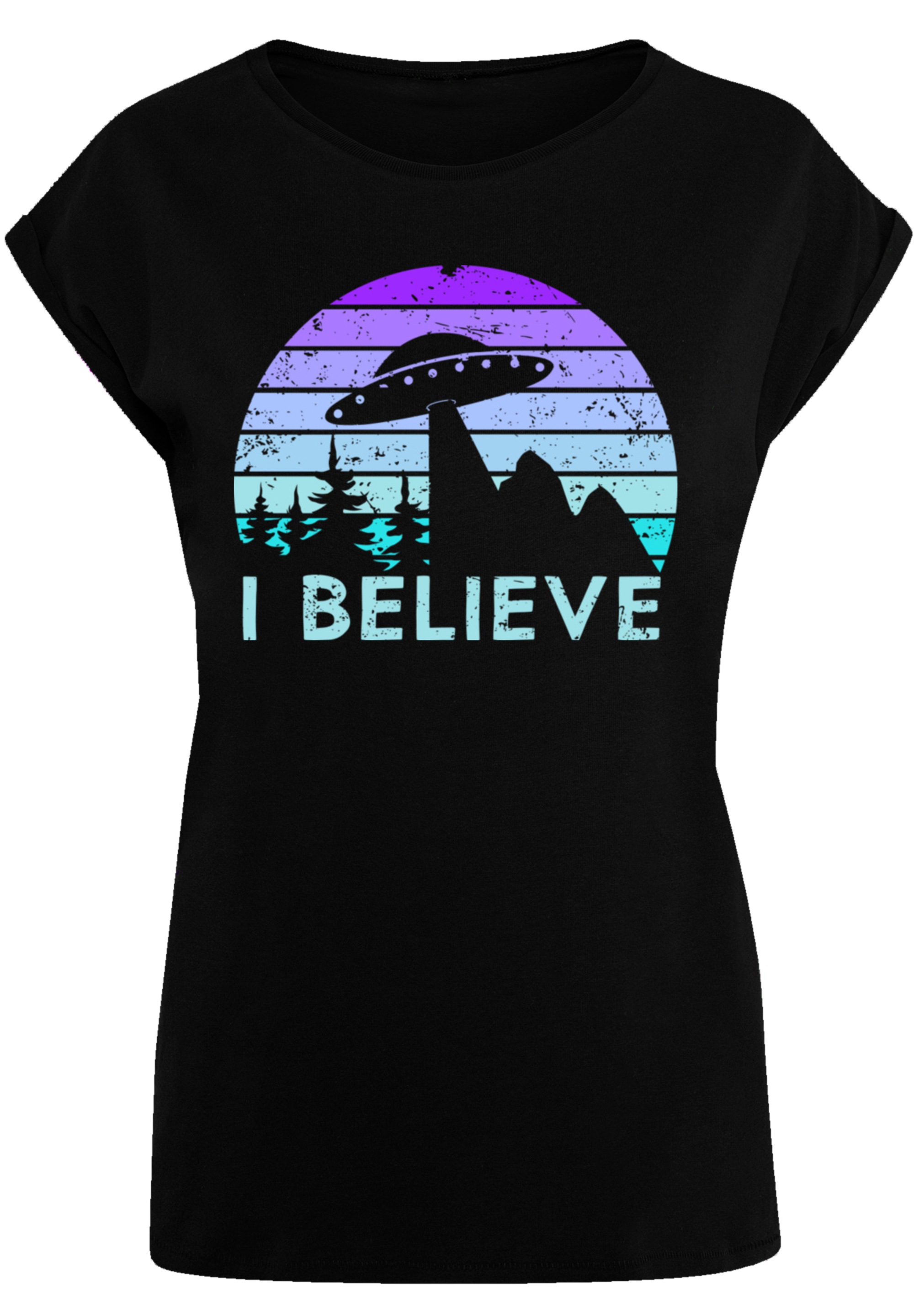 F4NT4STIC T-Shirt »I BELIEVE UFO Alien Raumschiff Retro«, Premium Qualität