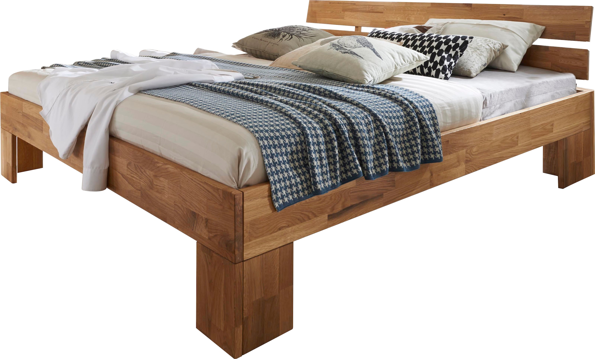 Home affaire "Tommy, Futonbett, aus Massive FSC-zertifizierte Wildeiche, Futon Stil" hohe Belastbarkeit: 200kg je Seite, Massivholz Scandi Design, Robust, stabil, In unterschiedlichen Breiten