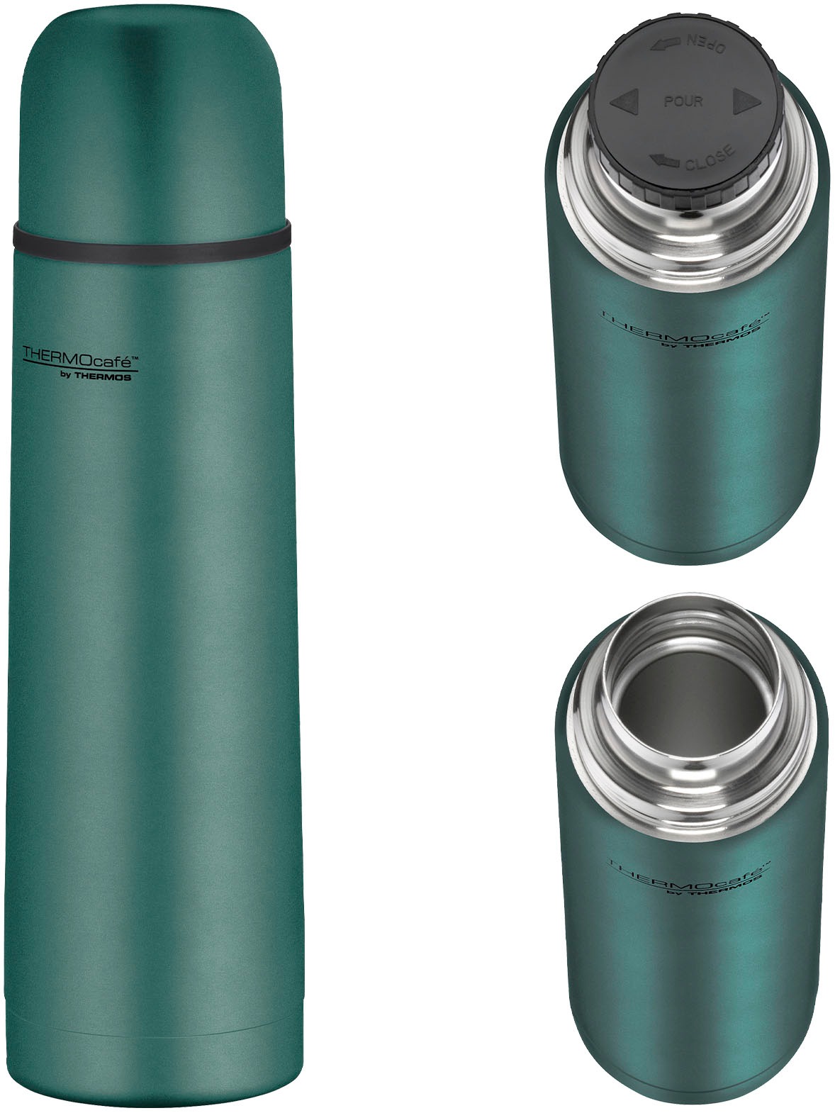 THERMOcafé Isolierflasche »TC EVERYDAY, Edelstahlkörper, spülmaschinenfest« mit Twist & Pour Lid und Trinkbecher (nicht isoliert)