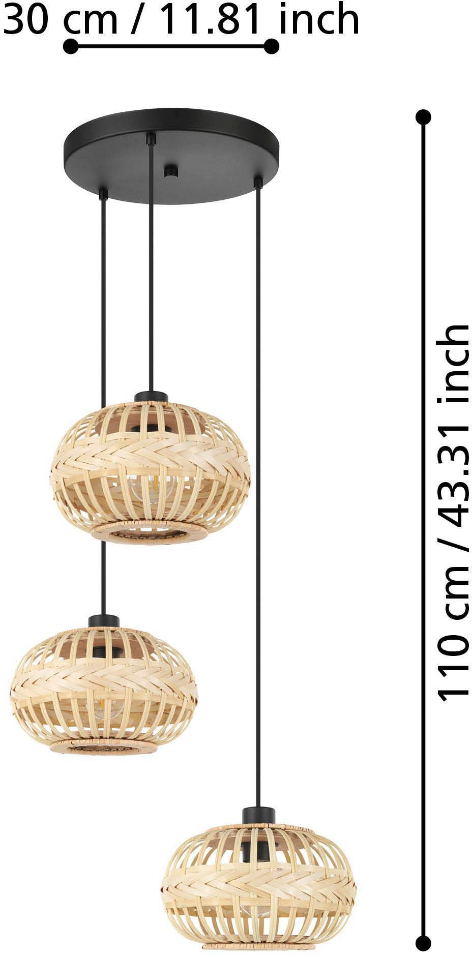 EGLO Hängeleuchte »AMSFIELD 1« E27 1 Stk. Hängeleuchte in schwarz aus Stahl  -  exkl. E27 - 40W