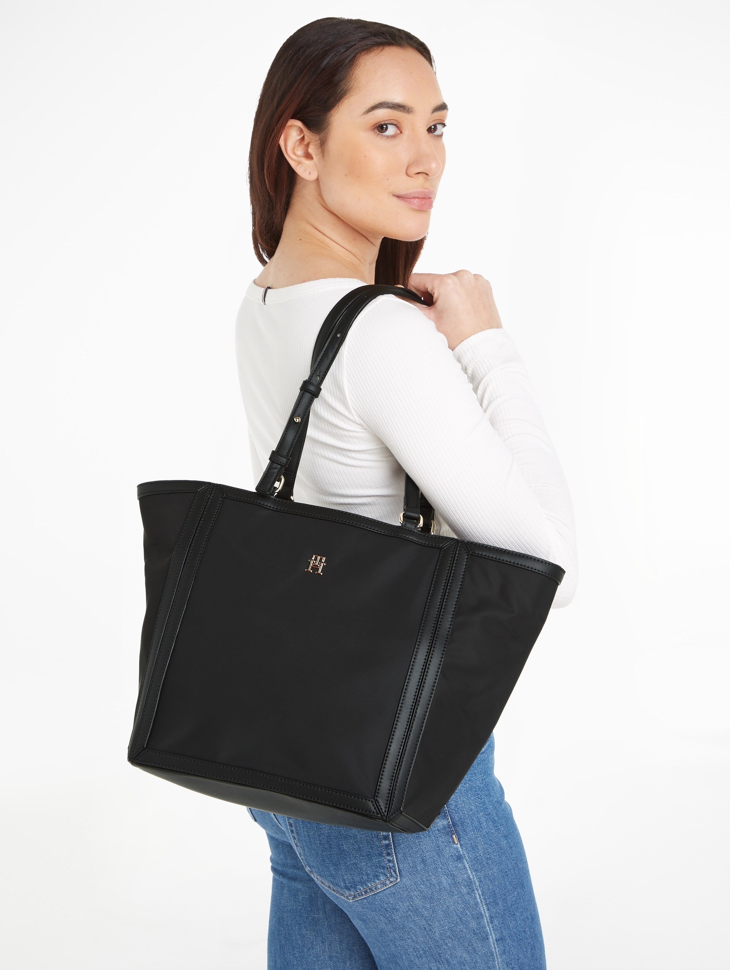 Tommy Hilfiger Shopper »TH ESSENTIAL S TOTE«, Handtasche Damen Tasche Damen Henkeltasche Recycelte Materialien