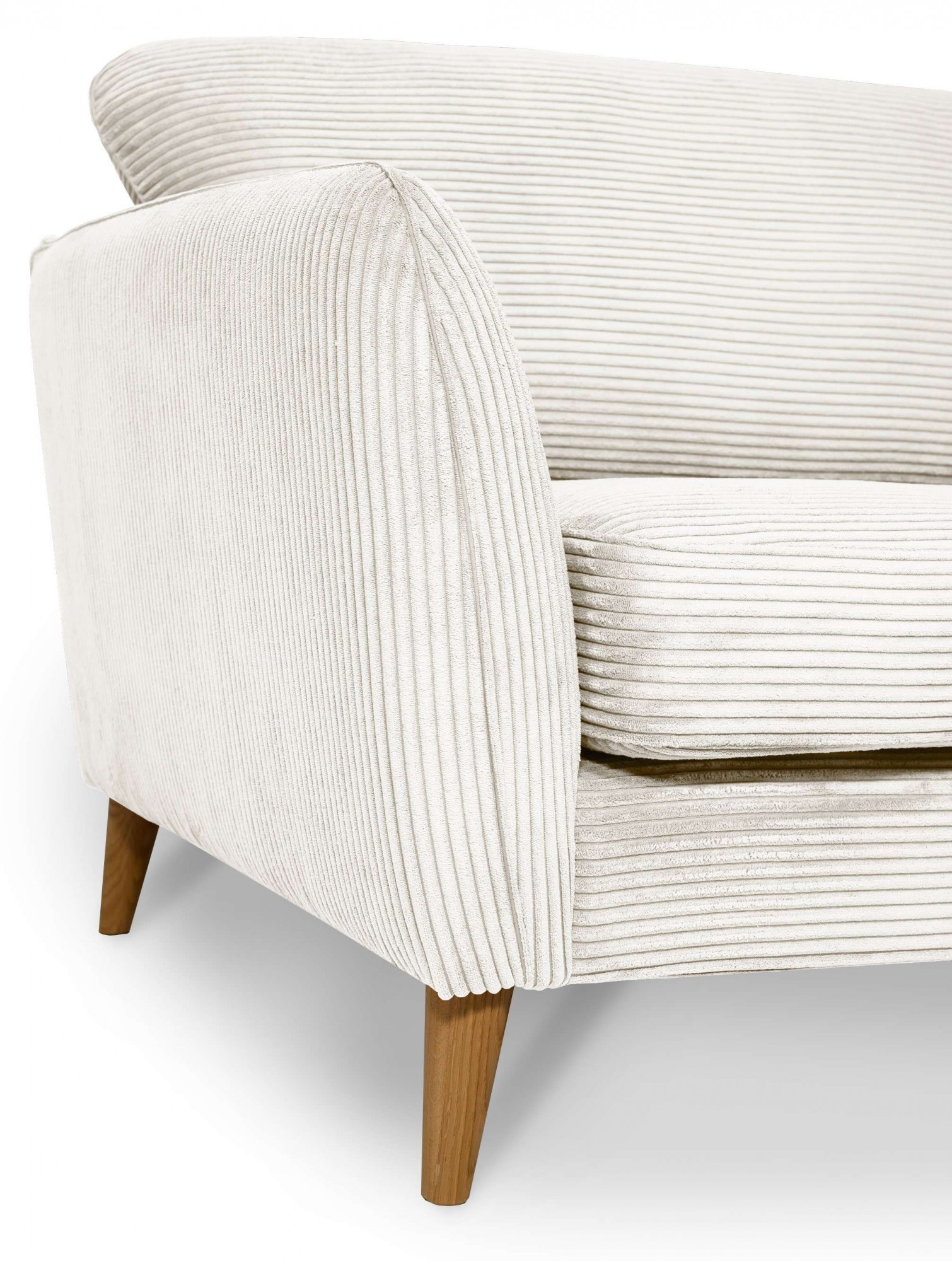 Home affaire 3-Sitzer »MARSEILLE 3er Sofa 206 cm, Cord, Flachgewebe, Struktur, Webstoff«, Massivholzbeine Eiche, Landhausstil, Wellenunterfederung