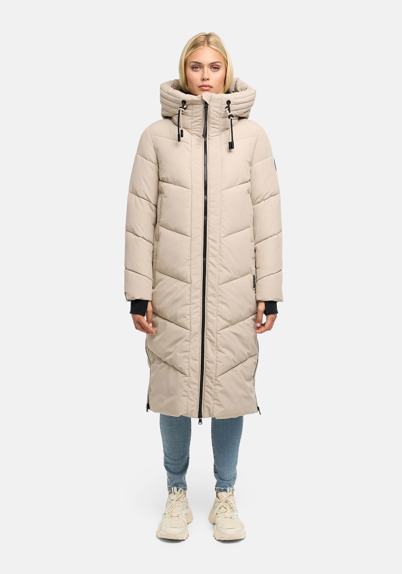 Marikoo Winterjacke "Nadaree XVI" Stepp Mantel mit großer Kapuze