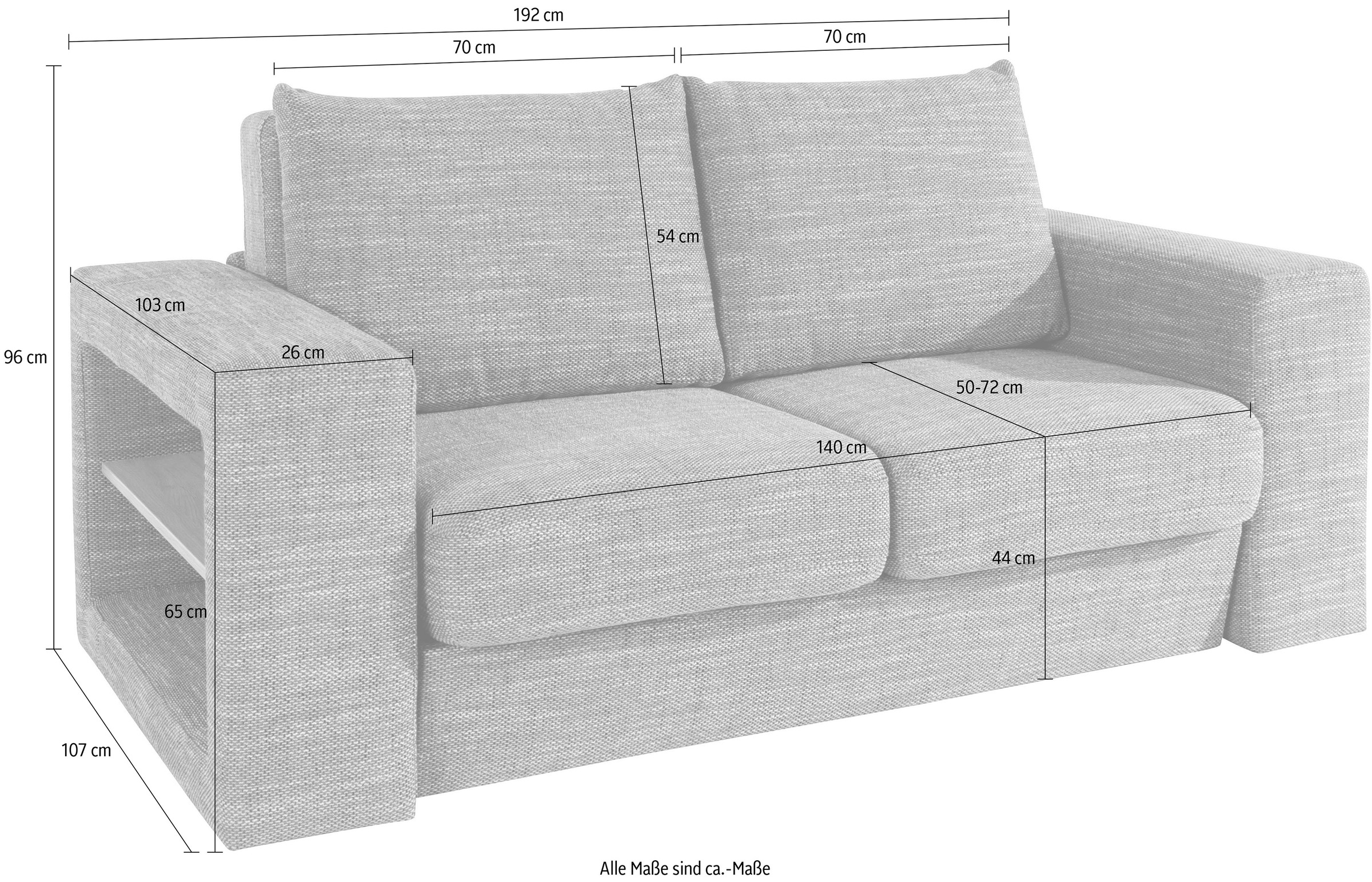 LOOKS by Wolfgang Joop 2,5-Sitzer »Looksvb«, Verwandlungssofa: aus Sofa wird Sofa mit 2 Hockern, mit Regalfunktion