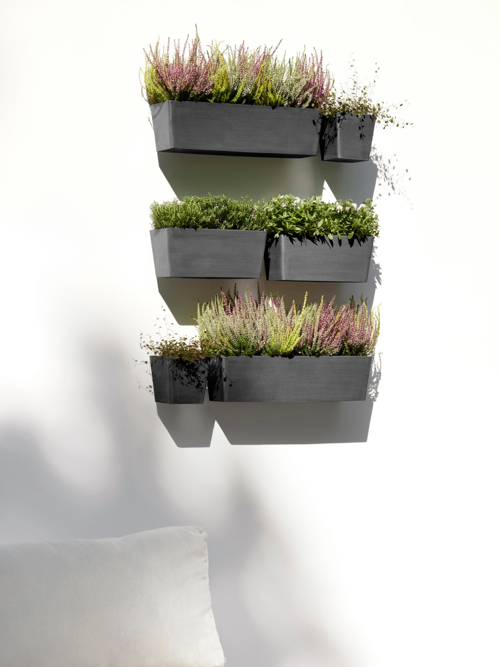 ECOPOTS Blumentopf »Manhattan Wall 55 Dunkelgrau«, für innen und außen: frostsicher, bruchsicher und lichtbeständig