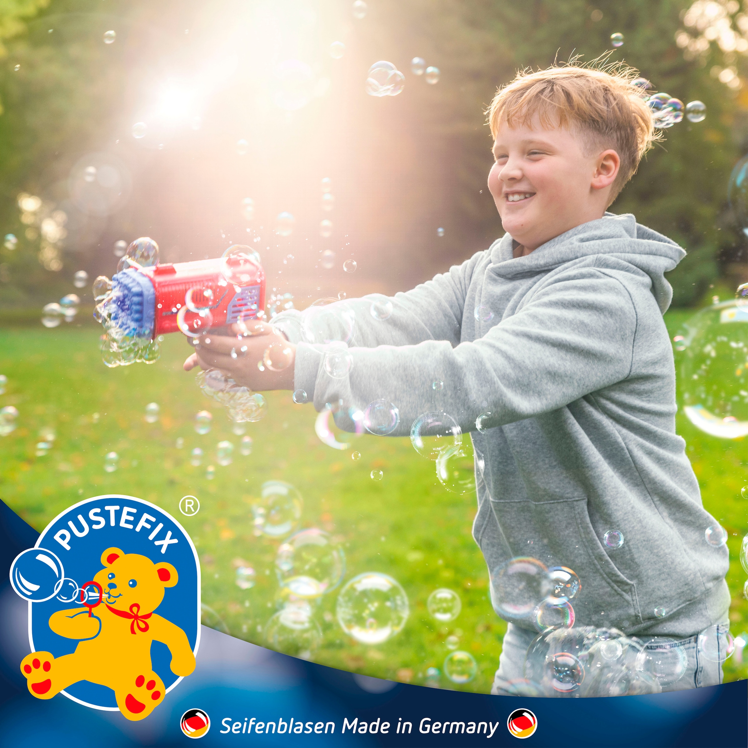 PUSTEFIX Seifenblasen Kanone »Bubble Bazooka«, mit LED-Licht