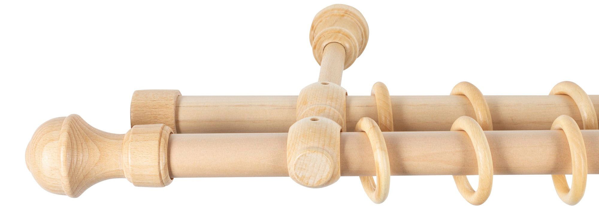 SN DECO GROUP Gardinenstange "Ares" 2 läufig-läufig Fixmaß 28 mm, Holz, ver günstig online kaufen