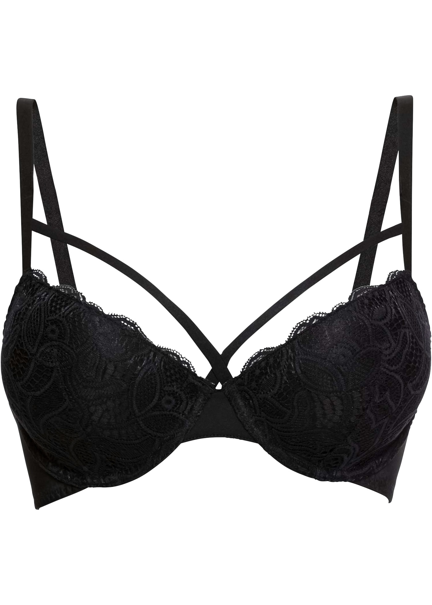 bonprix Schalen-BH mit modernen Straps am Dekolleté, mit Spitze verziert