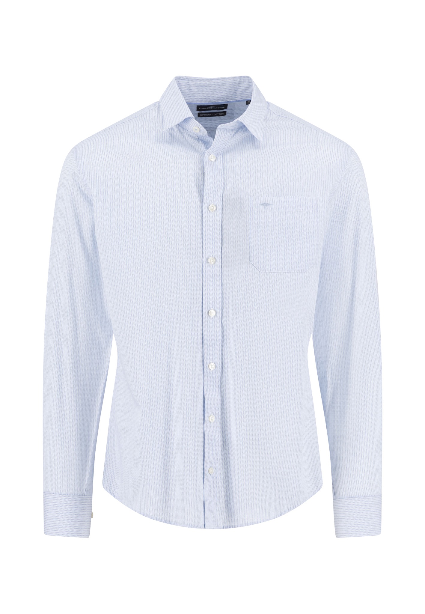 FYNCH-HATTON Langarmhemd normale Passform, Struktur-Print, mit Brusttasche günstig online kaufen