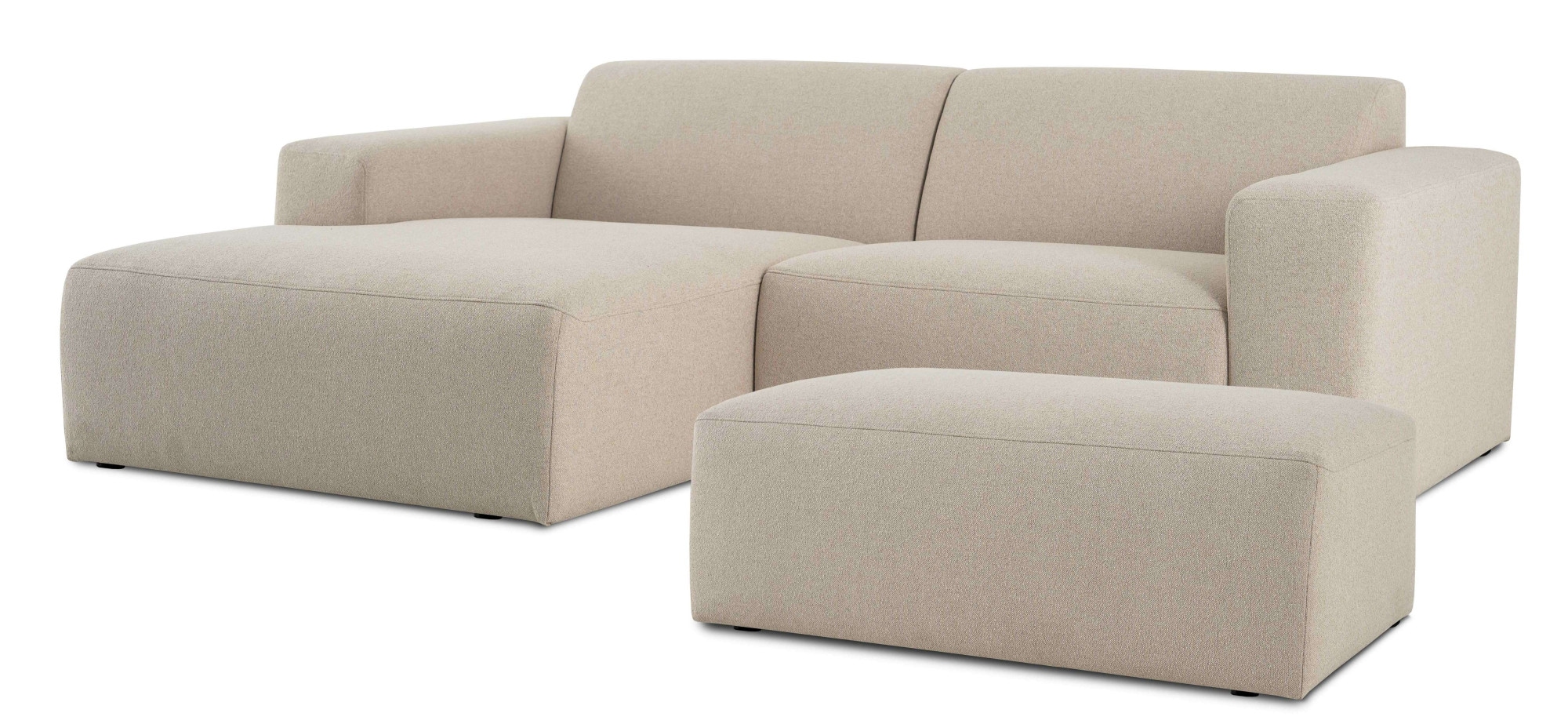 INOSIGN Ecksofa »Koa,228cm, L-Form, Modulsofa, Webstoff, Cord«, Designsofa, Set, Hocker inklusive, weicher Lounge-Sitzkomfort