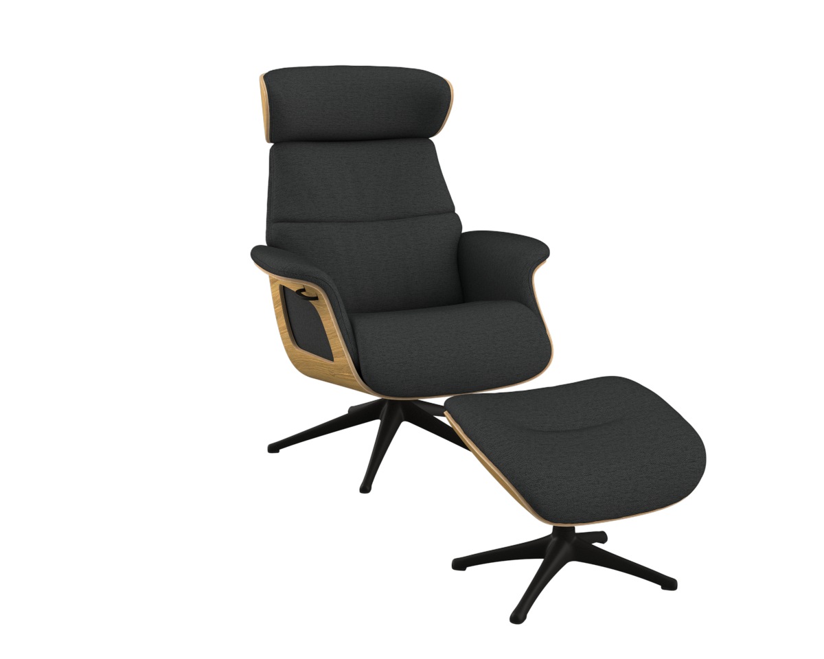 FLEXLUX Relaxsessel »Rücken u. Kopfverstellung, ergonomisch, Airchannels, klasse Komfort«, Relaxsessel Clement Fernsehsessel, Metall Gestell, 360° Grad, drehbar