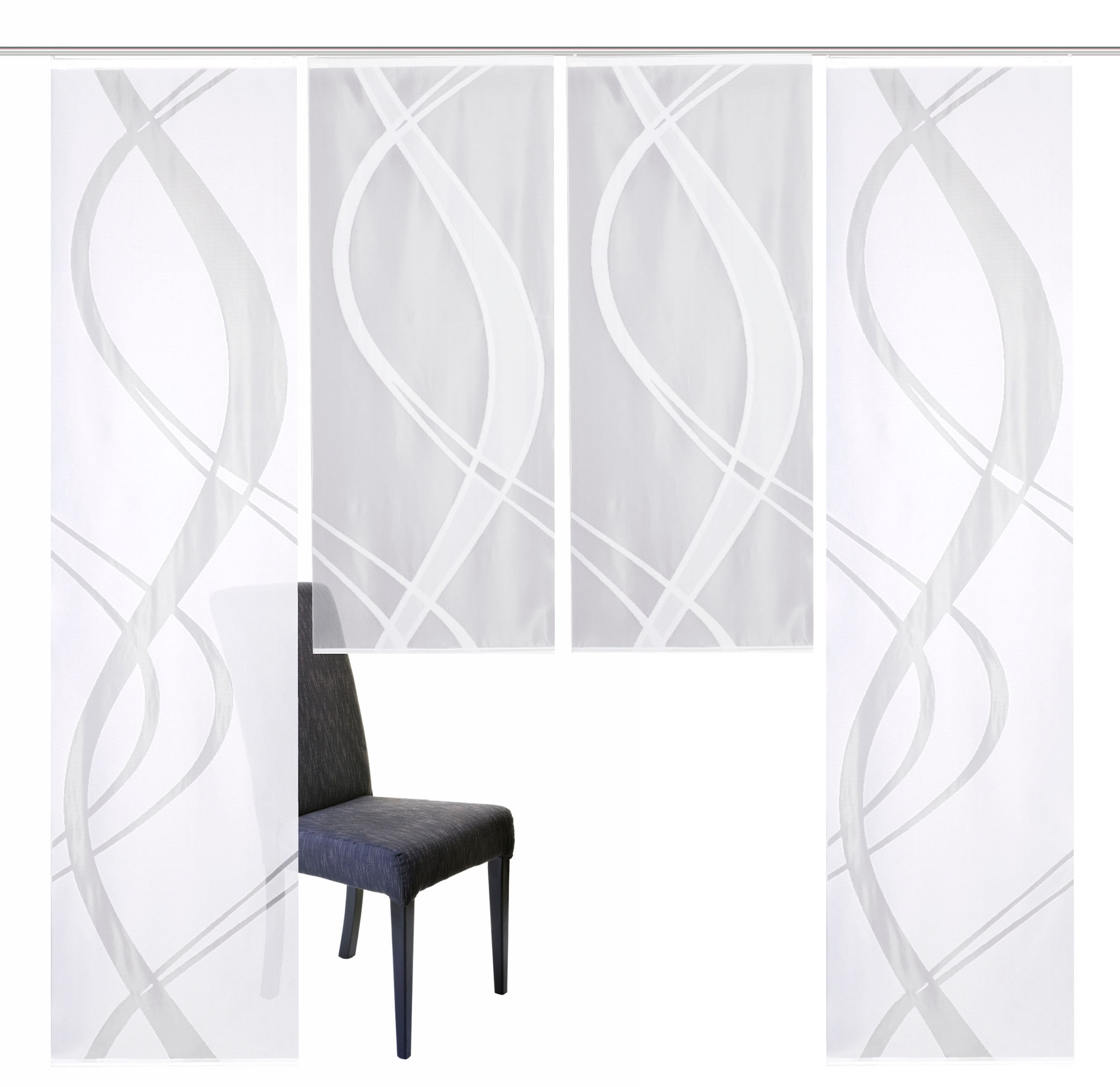 HOME WOHNIDEEN Schiebegardine "TIBASA" Paneelwagen 4 Stk. tlg. halbtranspar günstig online kaufen