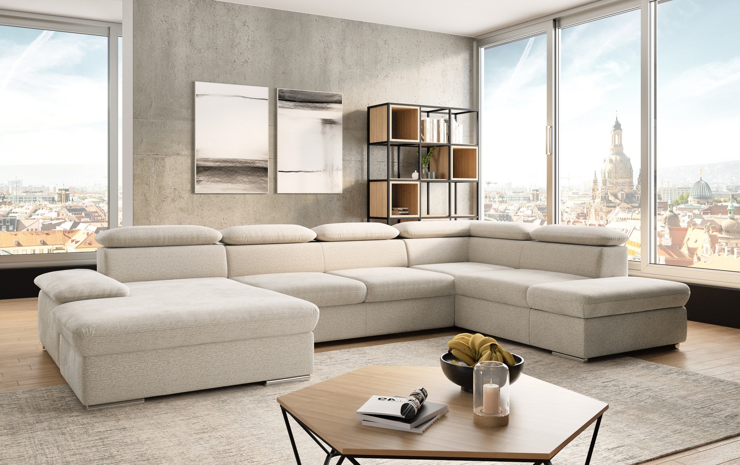 sit&more Wohnlandschaft "Valantine U-Form, B: 349 cm" mit Arm- & Kopfteilve günstig online kaufen