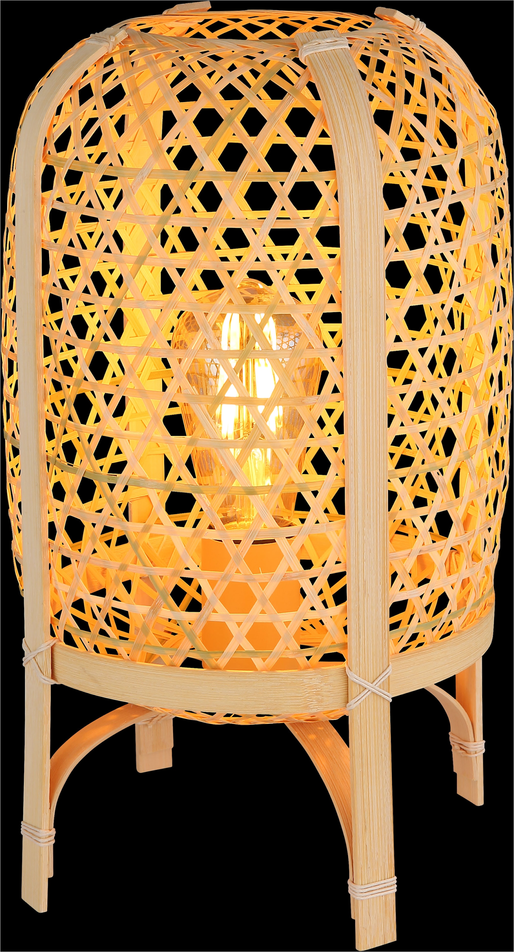 GLOBO LIGHTING Tischleuchte »CAIRO«, Leuchtmittel E27 | ohne Leuchtmittel, Tischlampe/Bambus/naturfarben/Wohnzimmer/Schlafzimmer/Flur