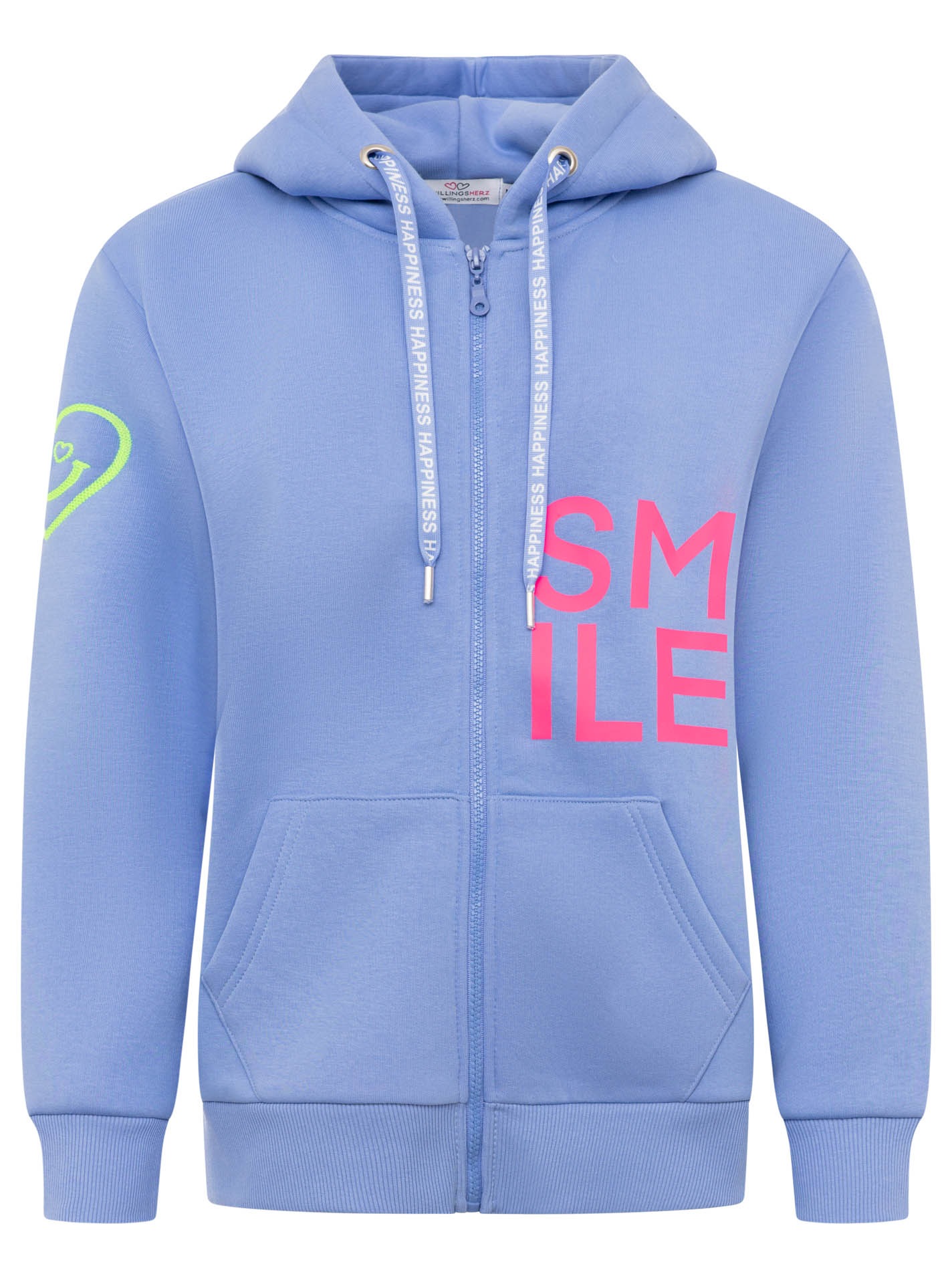 Zwillingsherz Kapuzensweatjacke ""Alissa"" mit SMILE, gesticktem Herz am Ar günstig online kaufen