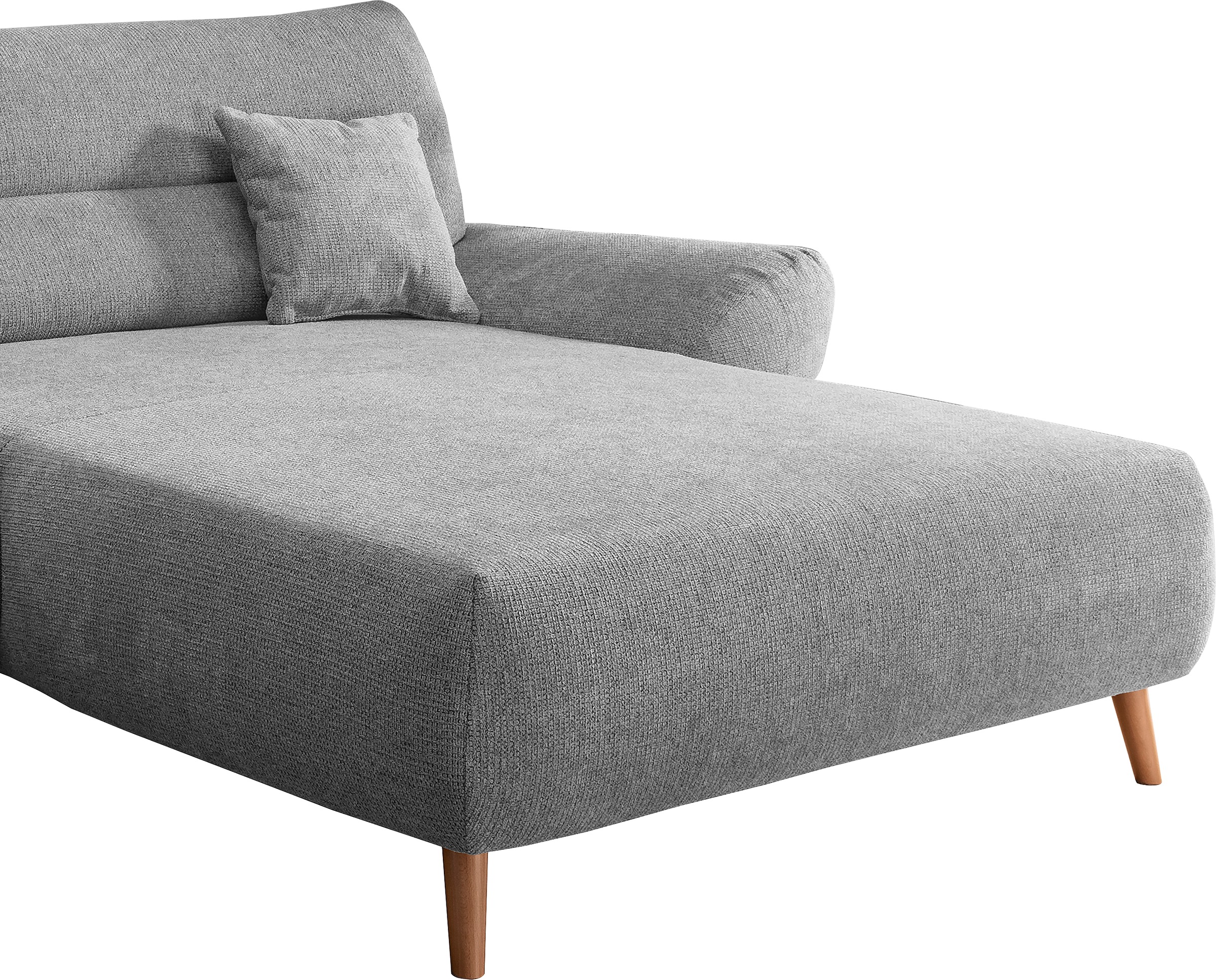 INOSIGN Ecksofa »Drago, elegant und zeitlos, komfortabel, Holzfuß, L-Form«, frei im Raum stellbar, inkl. 2 Zierkissen