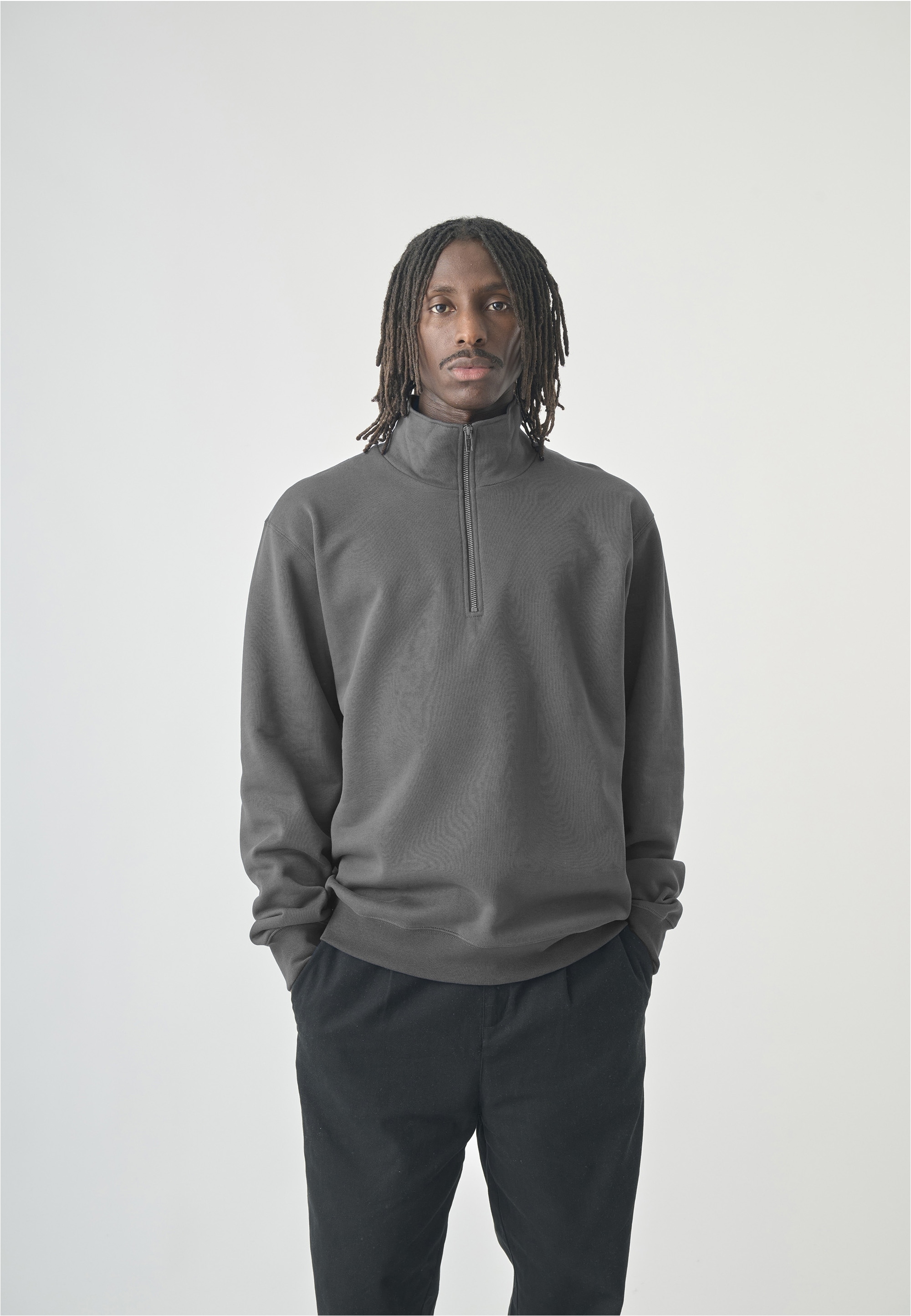 Cleptomanicx Sweatshirt , mit Halfzip am Kragen
