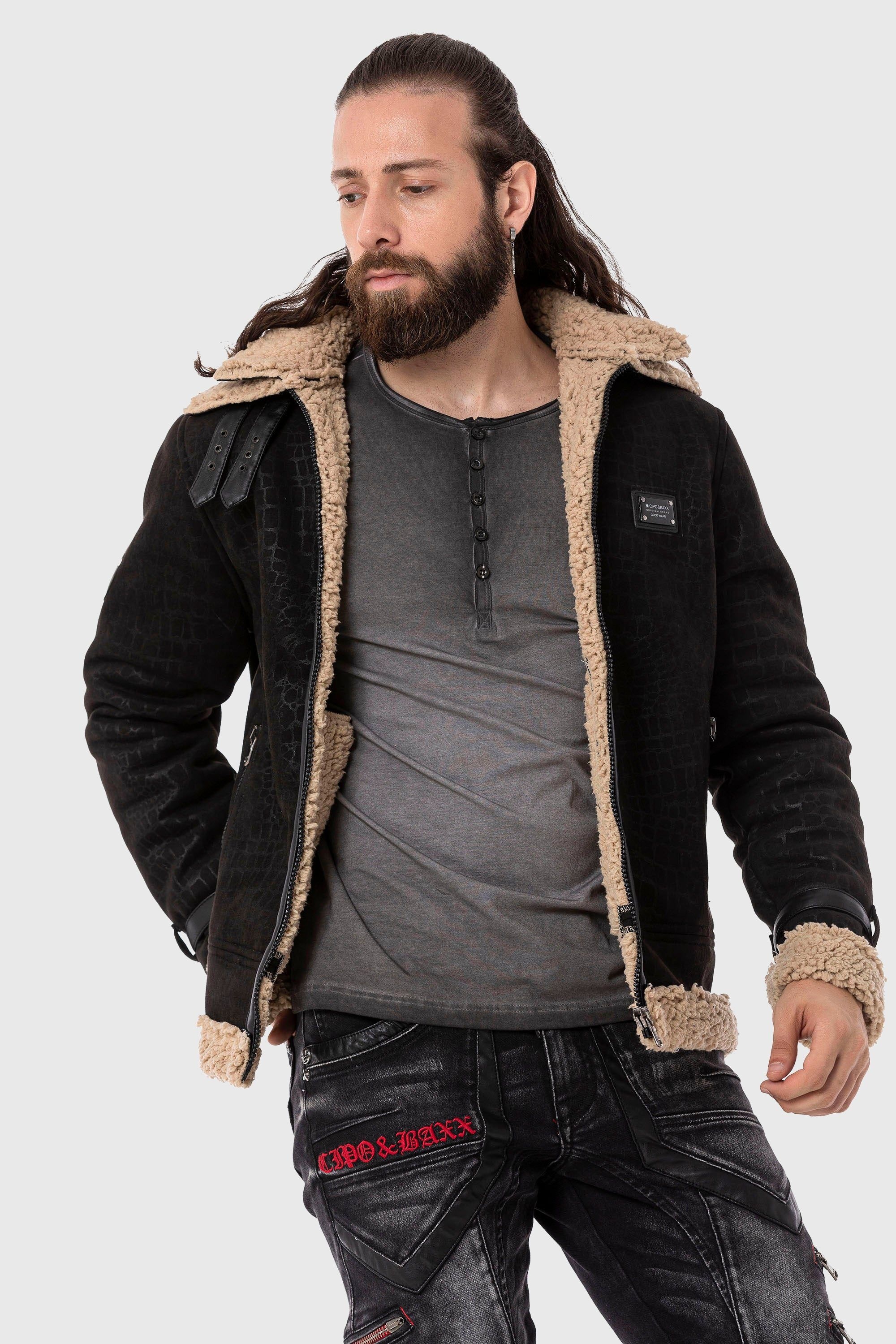 Cipo & Baxx Parka »Jacke«, ohne Kapuze, im Flieger-Look