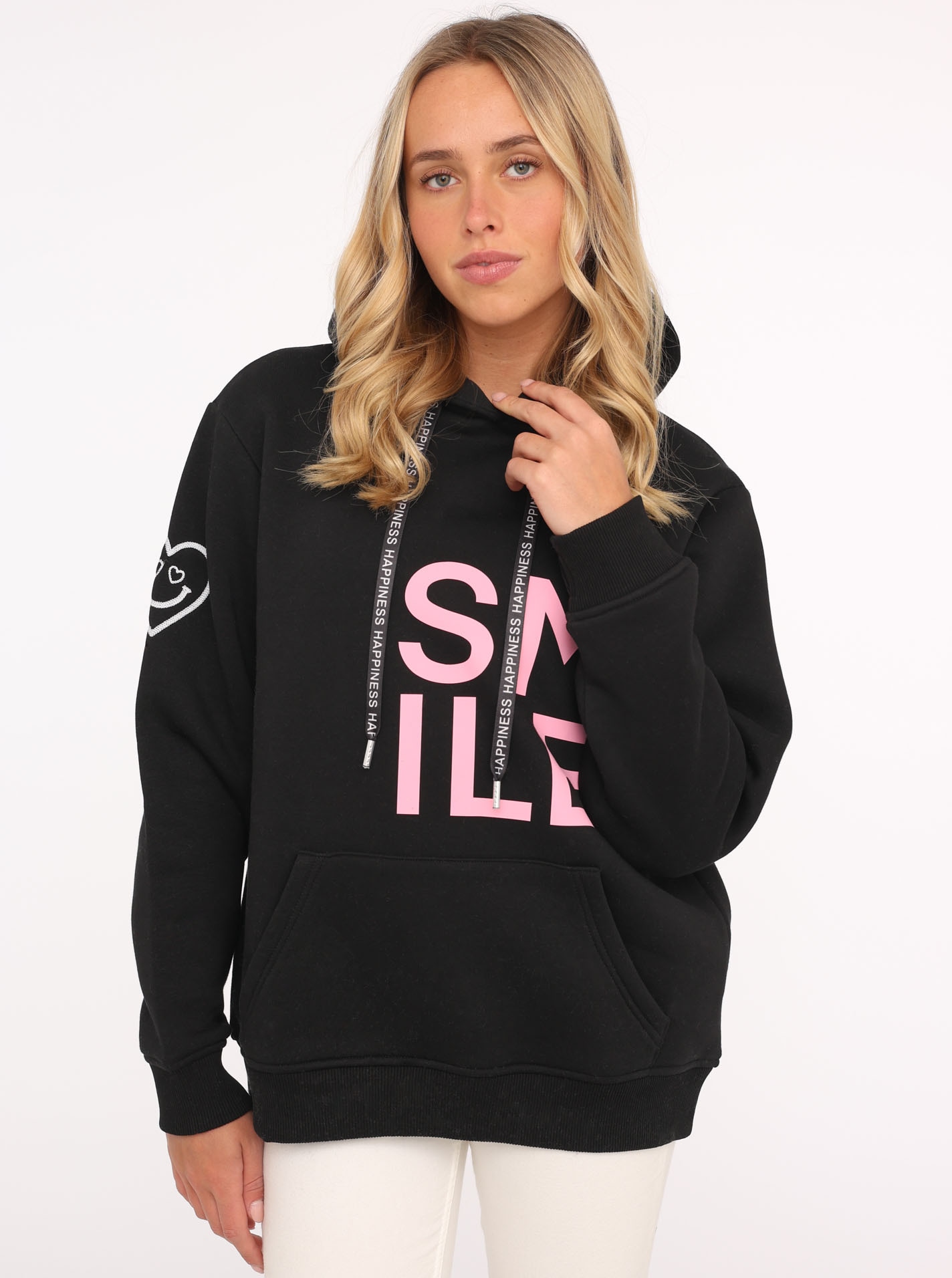 Zwillingsherz Hoodie "Alissa" Langarm, Kapuze, Neon-Details, günstig online kaufen