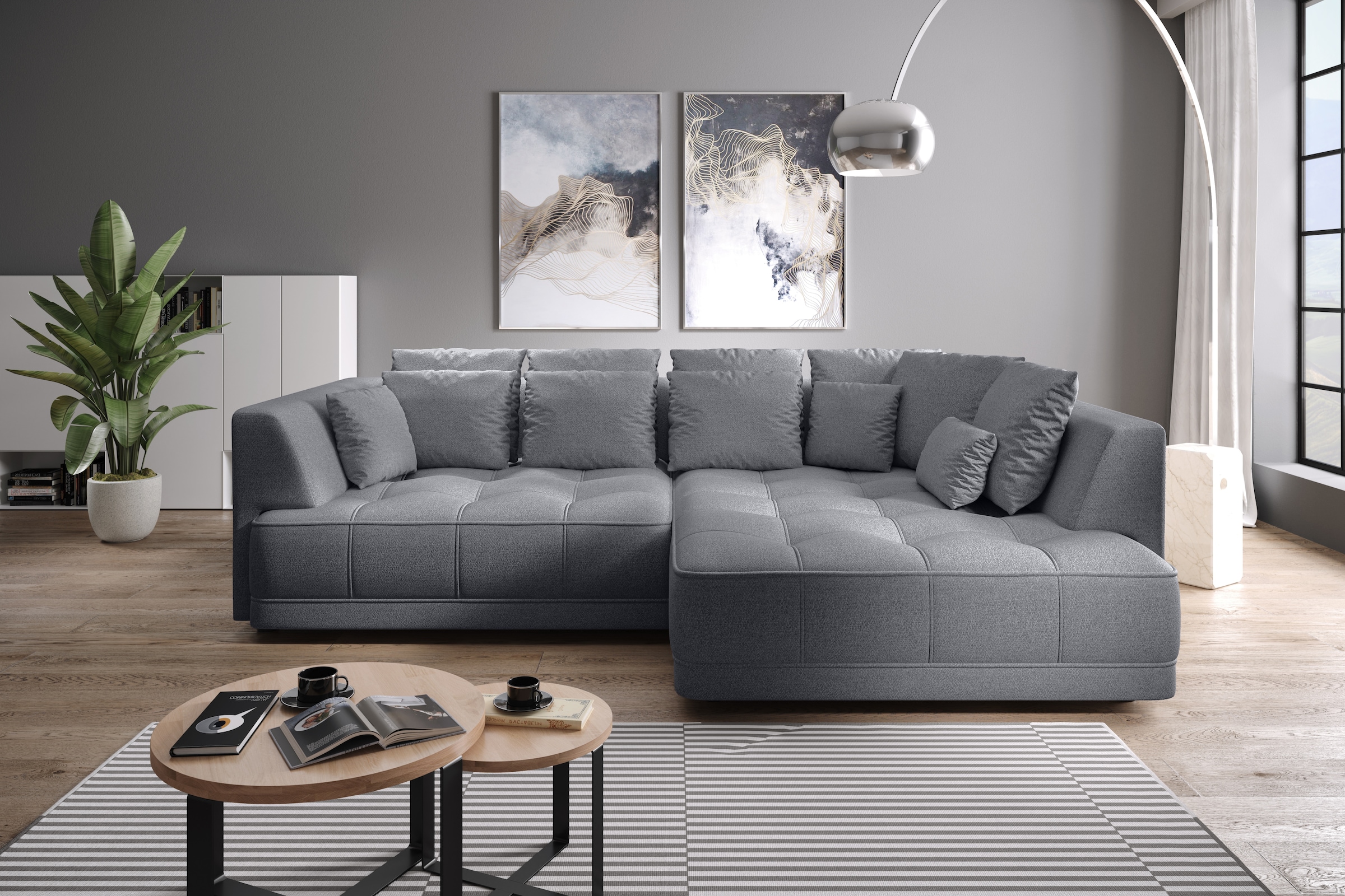 WERK2 Ecksofa "Tiga, Komfortsofa mit elekt. Auszugsfunktion, bequem, L-Form günstig online kaufen