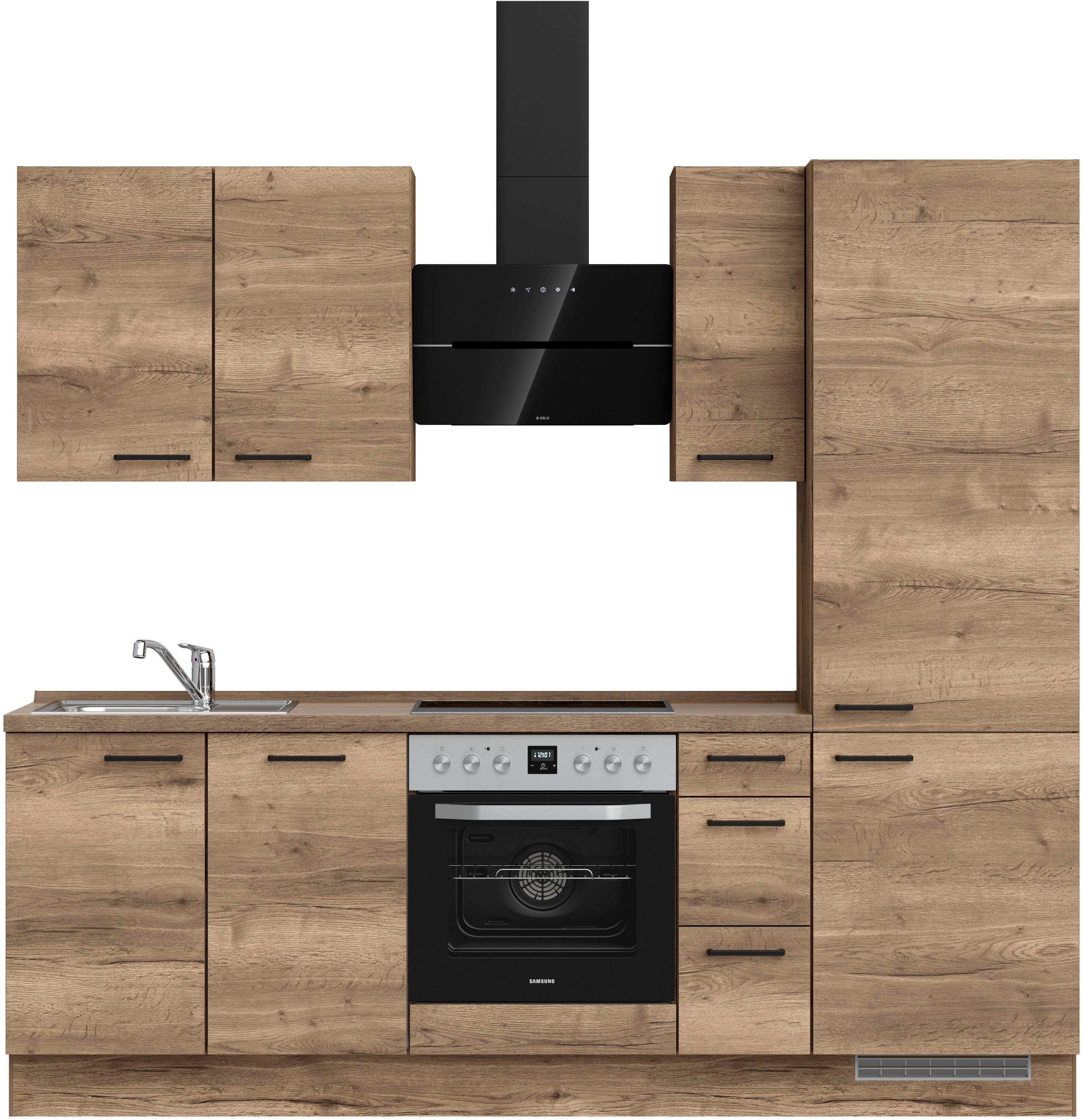 nobilia Küchenzeile ""Structura II", NEU: individuell anpassbar mit gratis Profi-Beratung" vormontiert, Breite 240 cm, Ausrichtung wählbar, wahlw. mit E-Geräten
