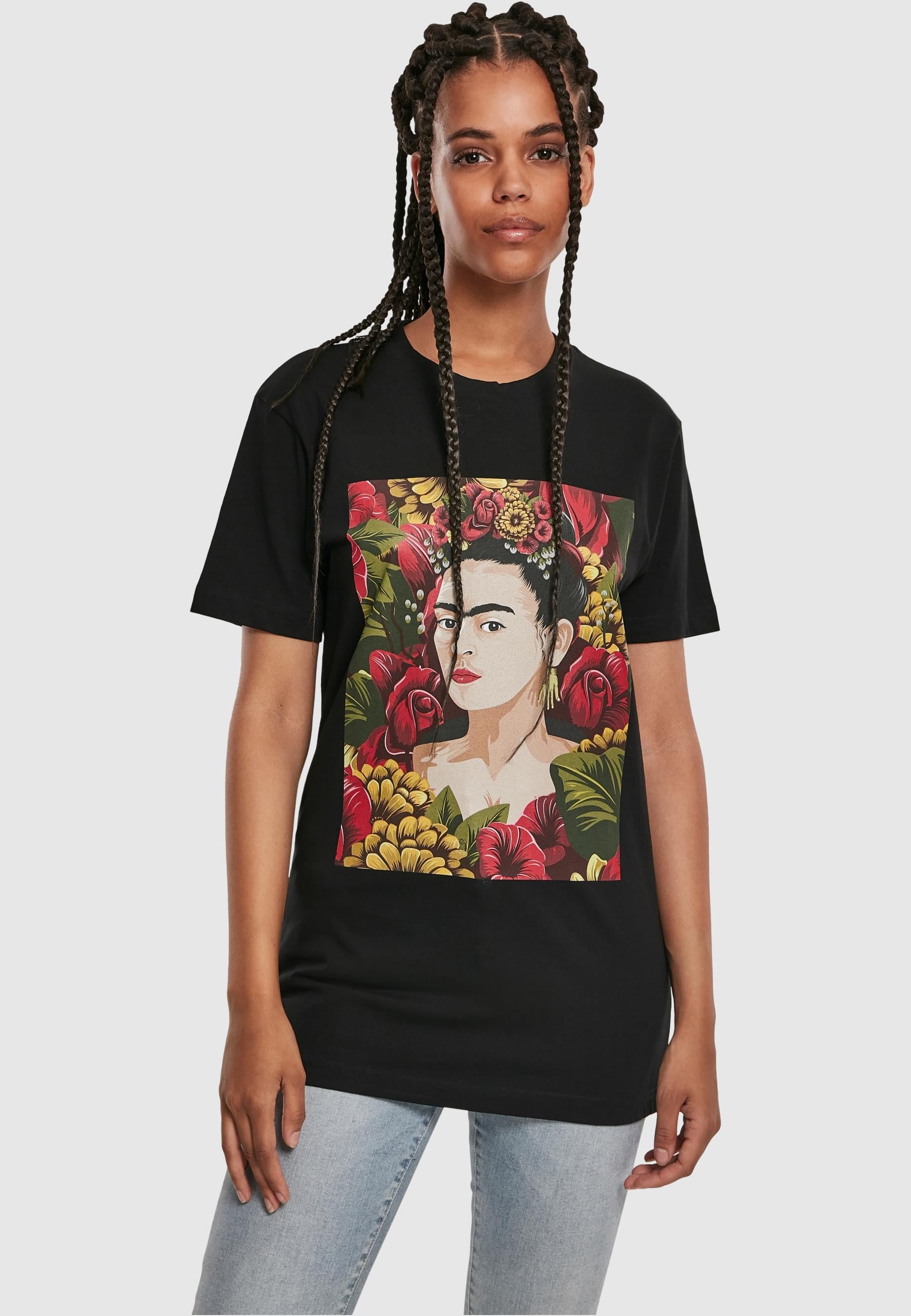 Merchcode Kurzarmshirt »Merchcode Damen Ladies Frida Kahlo Portrait Tee«, (1 tlg.)