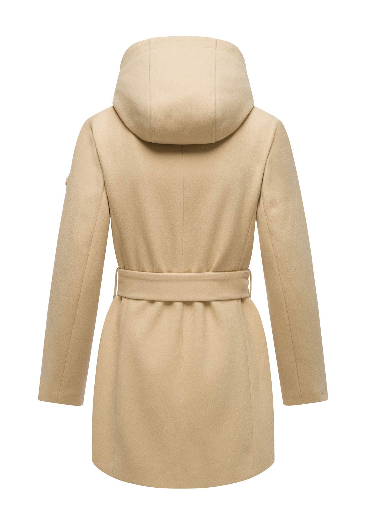 Marikoo Kurzmantel »Katalinaa«, Eleganter Wickel Mantel mit Taillengürtel und Oversized Hood Kapuze