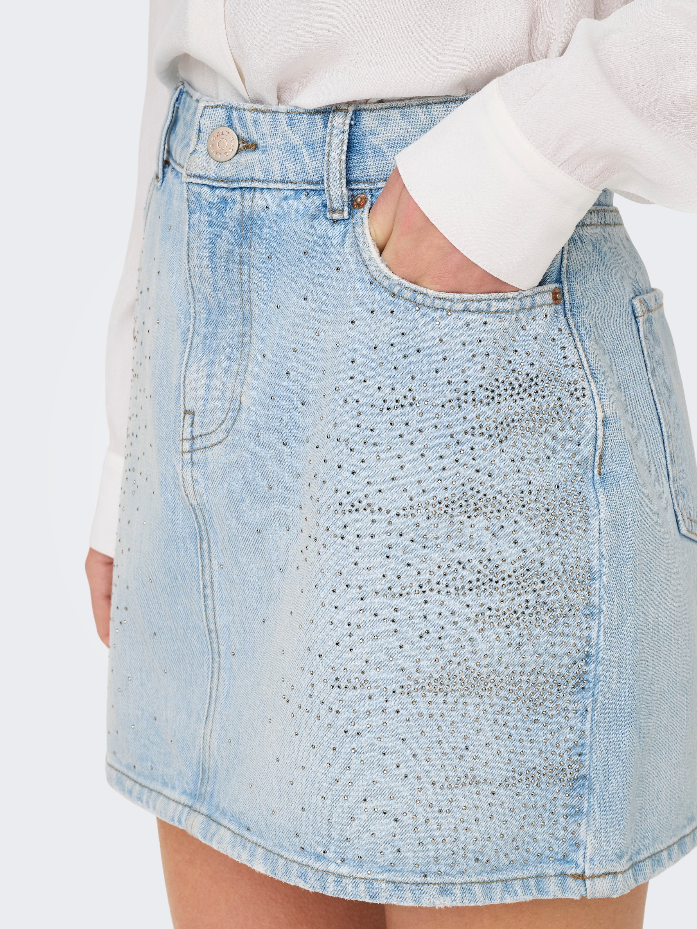 ONLY Jeansrock "ONLSTELLA RHINESTONE SHORT SKIRT DNM AZG", mit Strasssteine günstig online kaufen