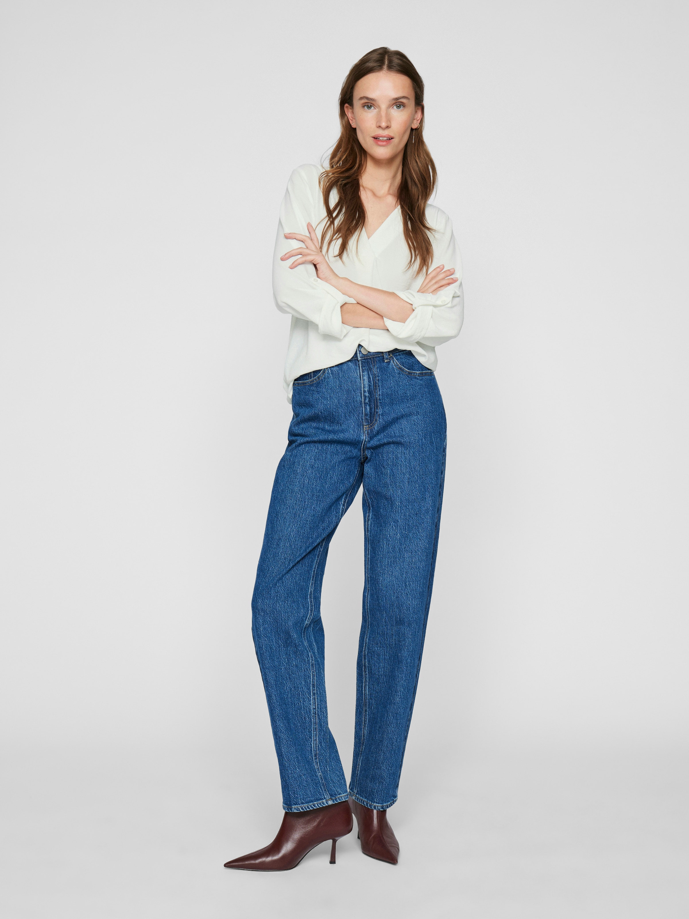 Vila Blusenshirt »VIJOSA 3/4 V-NECK TOP - NOOS«