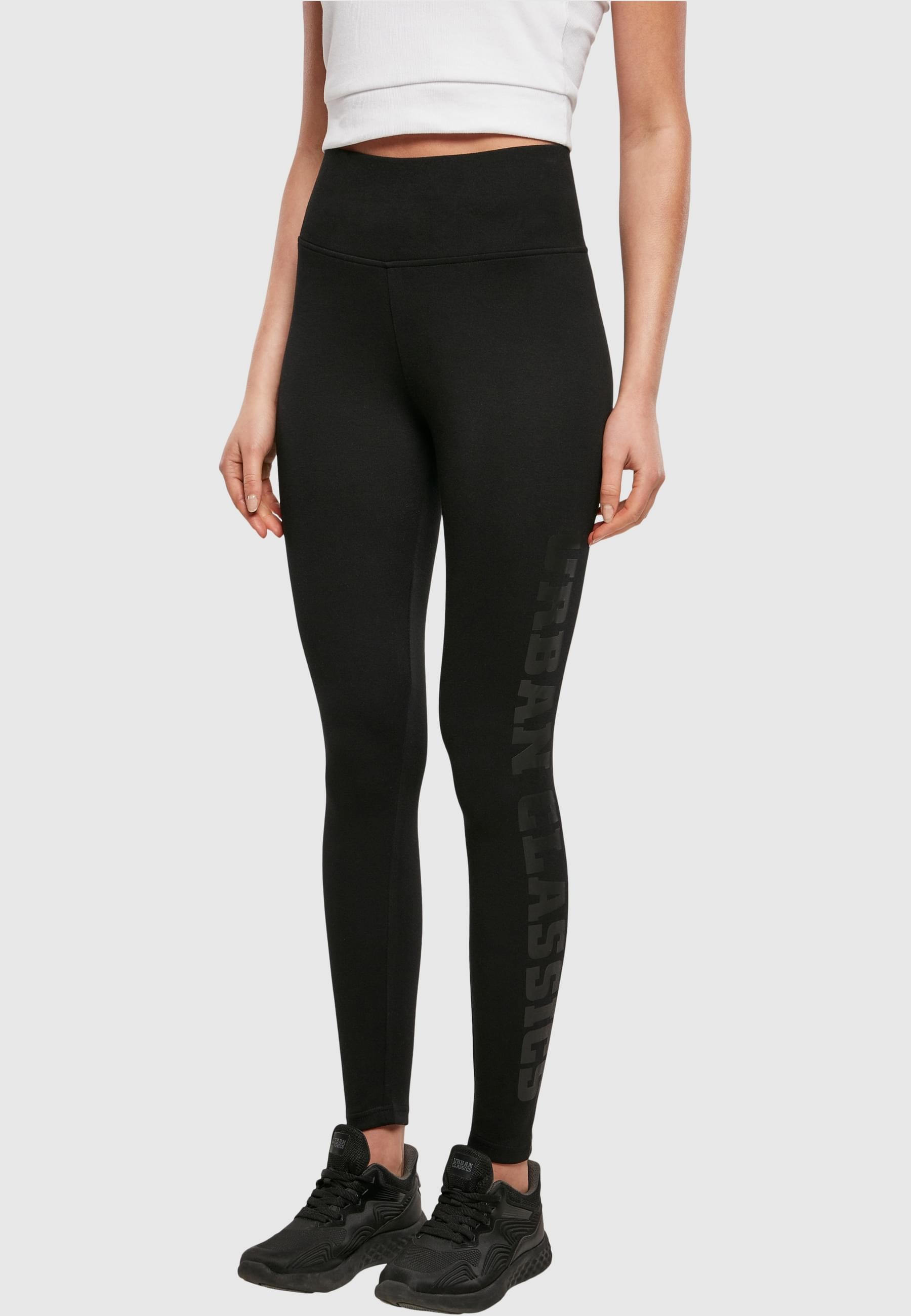 URBAN CLASSICS Leggings »Urban Classics Damen Ladies High Waist Branded Leggings«, (1 tlg.)