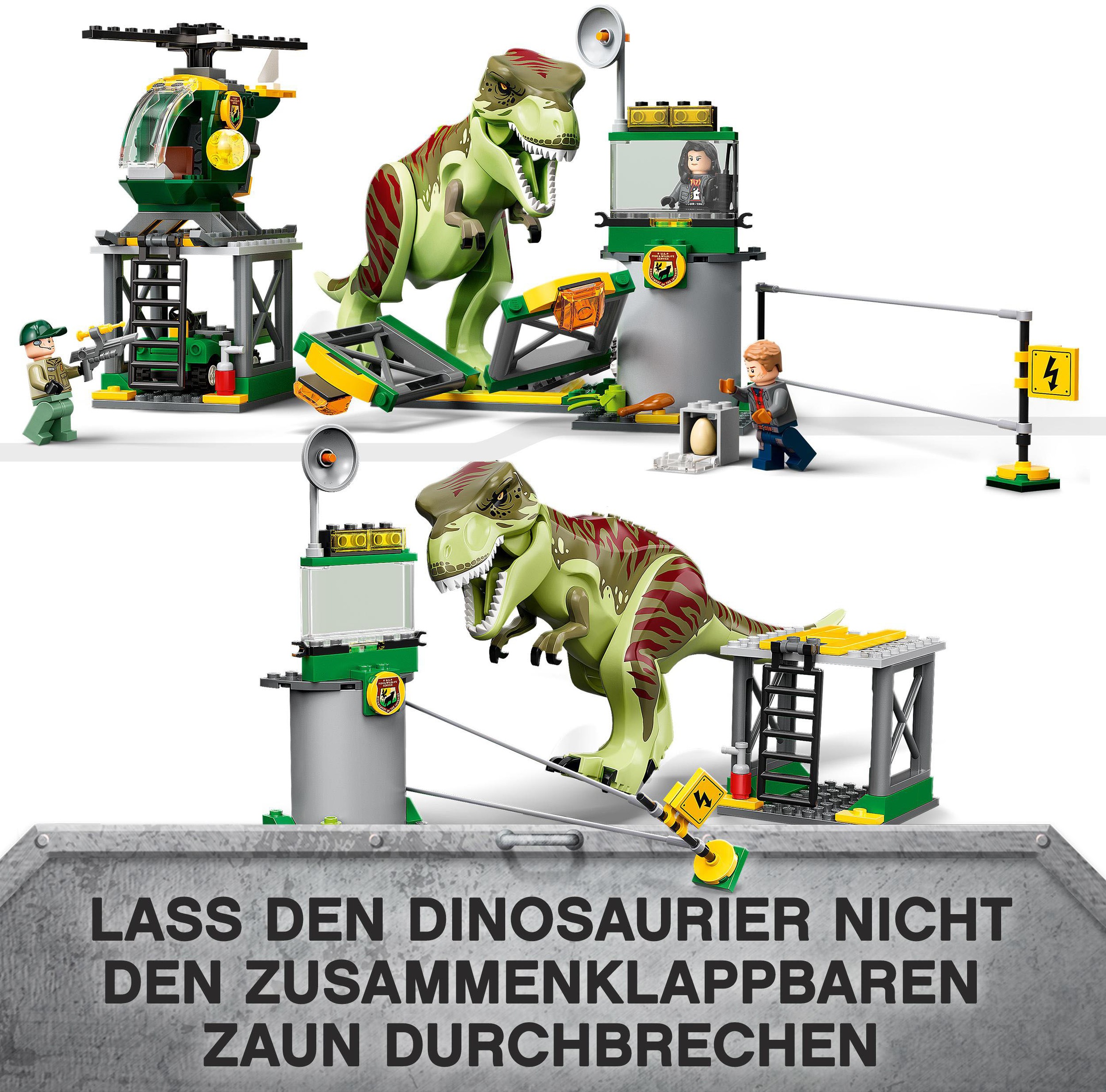 LEGO® Konstruktionsspielsteine »T. Rex Ausbruch (76944), LEGO® Jurassic World«, (140 St.), Made in Europe