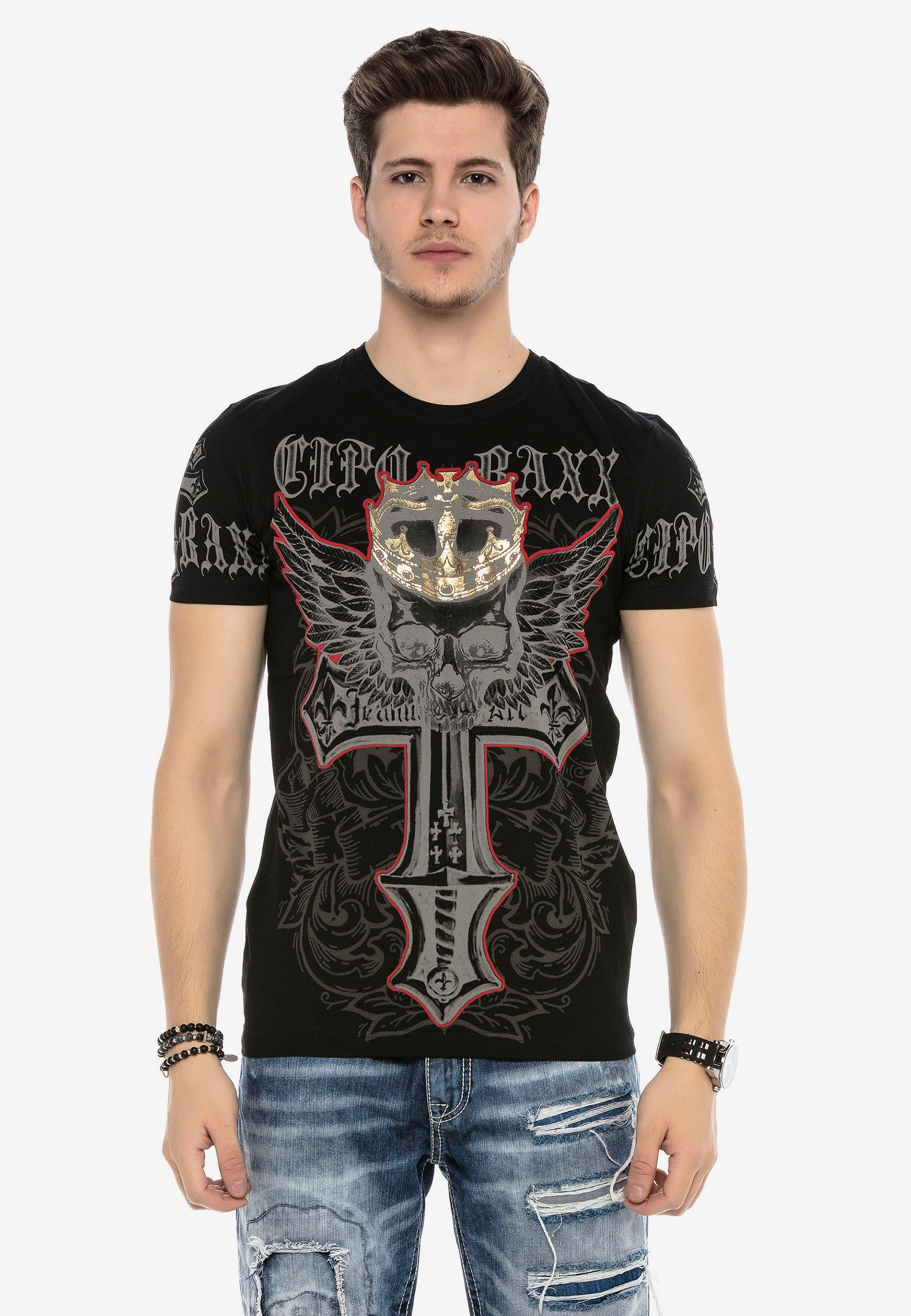 Cipo & Baxx T-Shirt mit grafischem Print