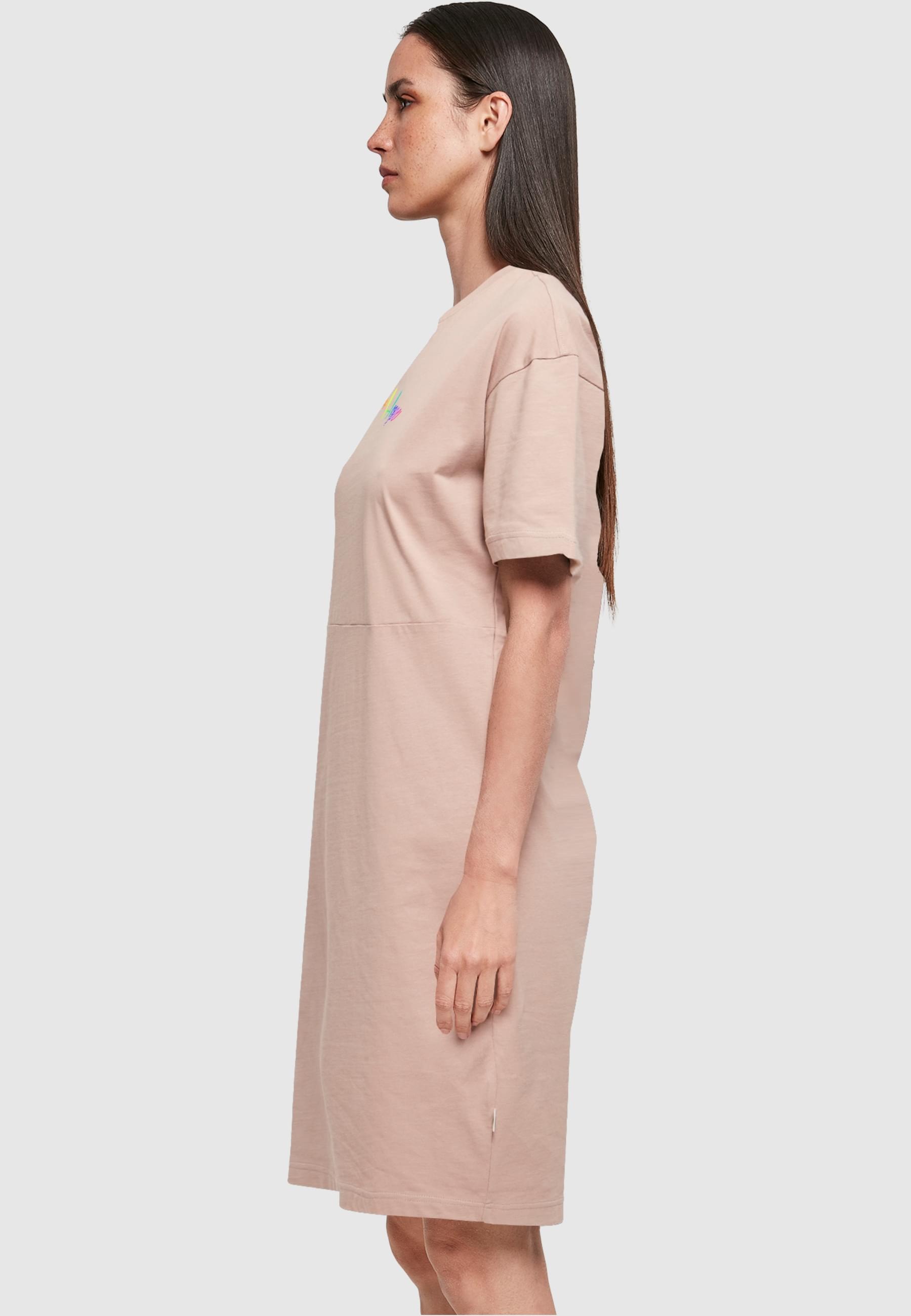 Merchcode Shirtkleid »Merchcode Damen Ladies Hope Rainbow Oversized Slit Tee Dress«, (1 tlg.)