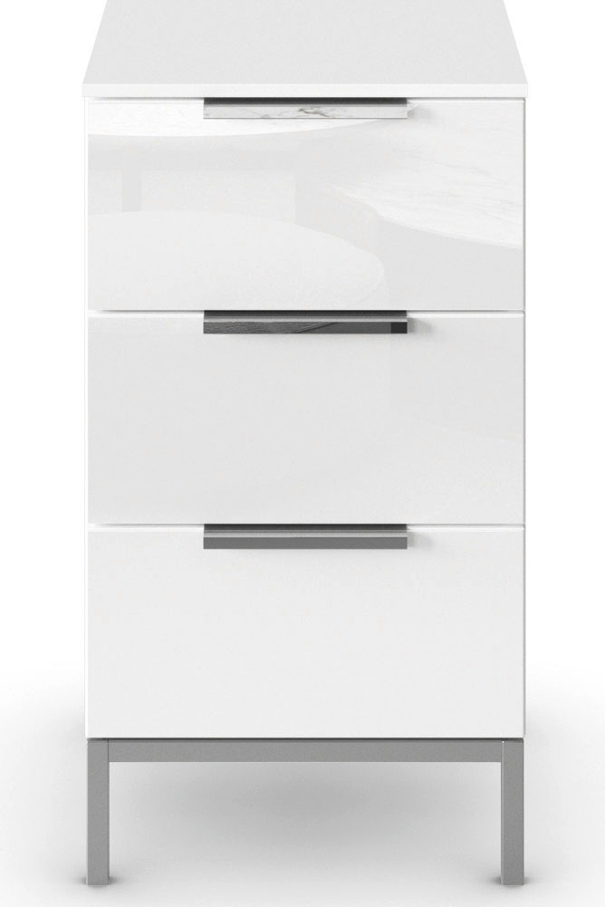 rauch Nachtkommode »Nachttisch Nachtschrank Nachtkonsole FLIPP mit Glasfront« Breite 40 cm,  mit 3 Schubladen und Soft-Close-Funktion sowie Glasfront