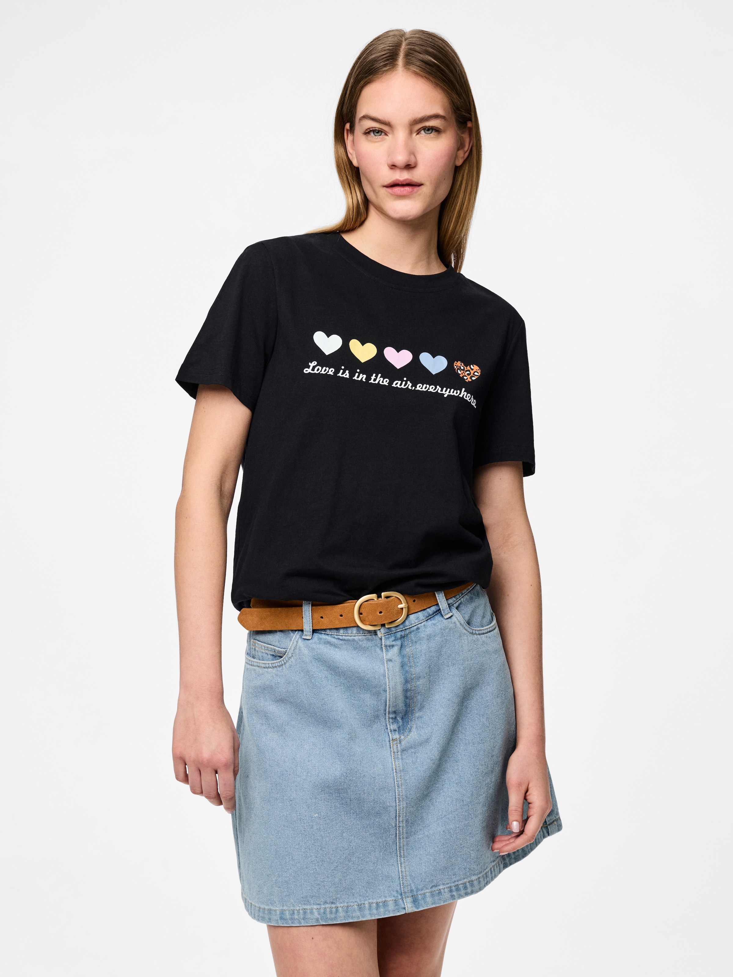 pieces Kurzarmshirt »PCMARIA SS O-NECK TEE BC MM JRS«