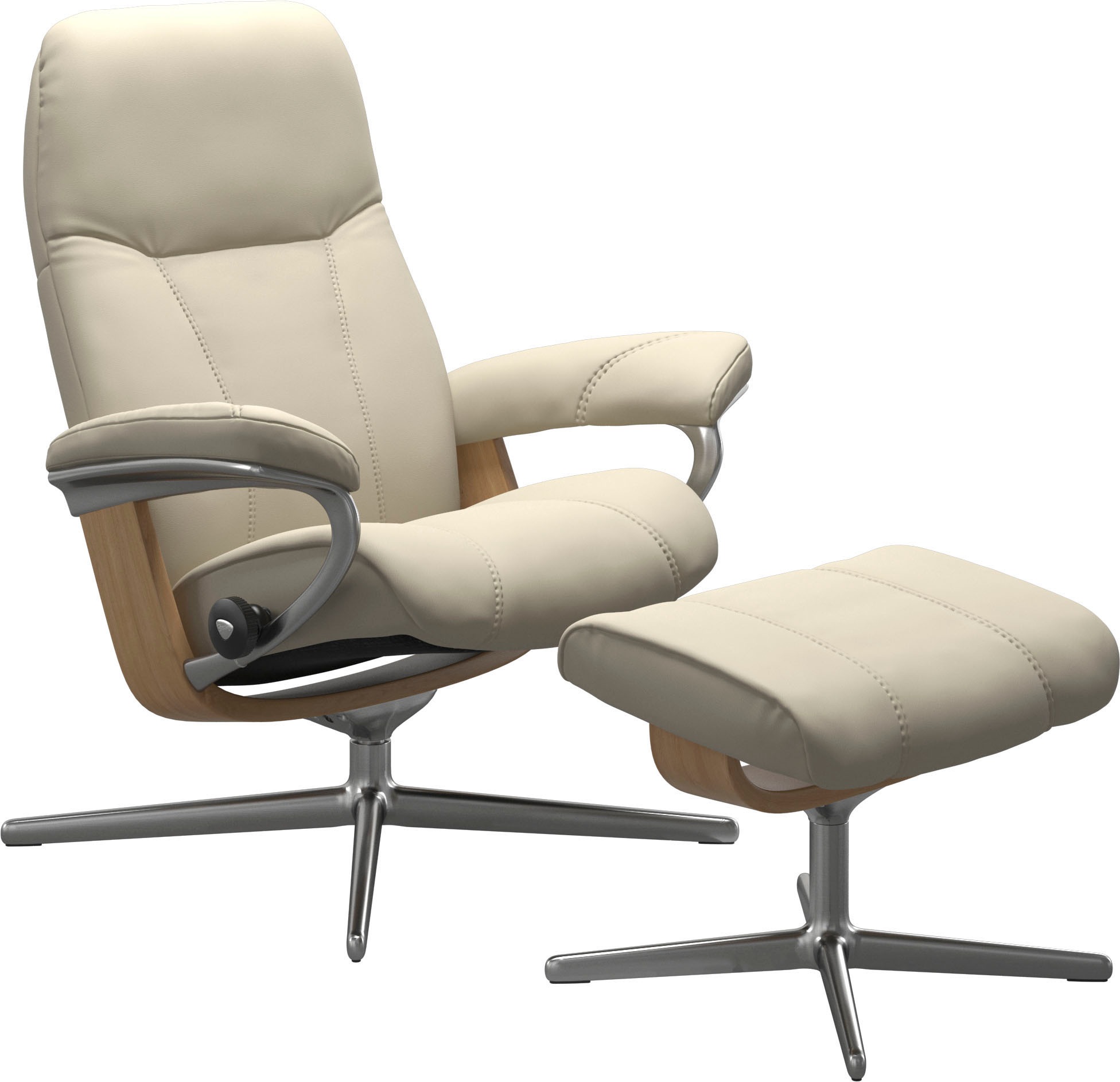 Stressless® Fußhocker »Consul«, mit Cross Base, Größe S, M & L, Holzakzent Eiche